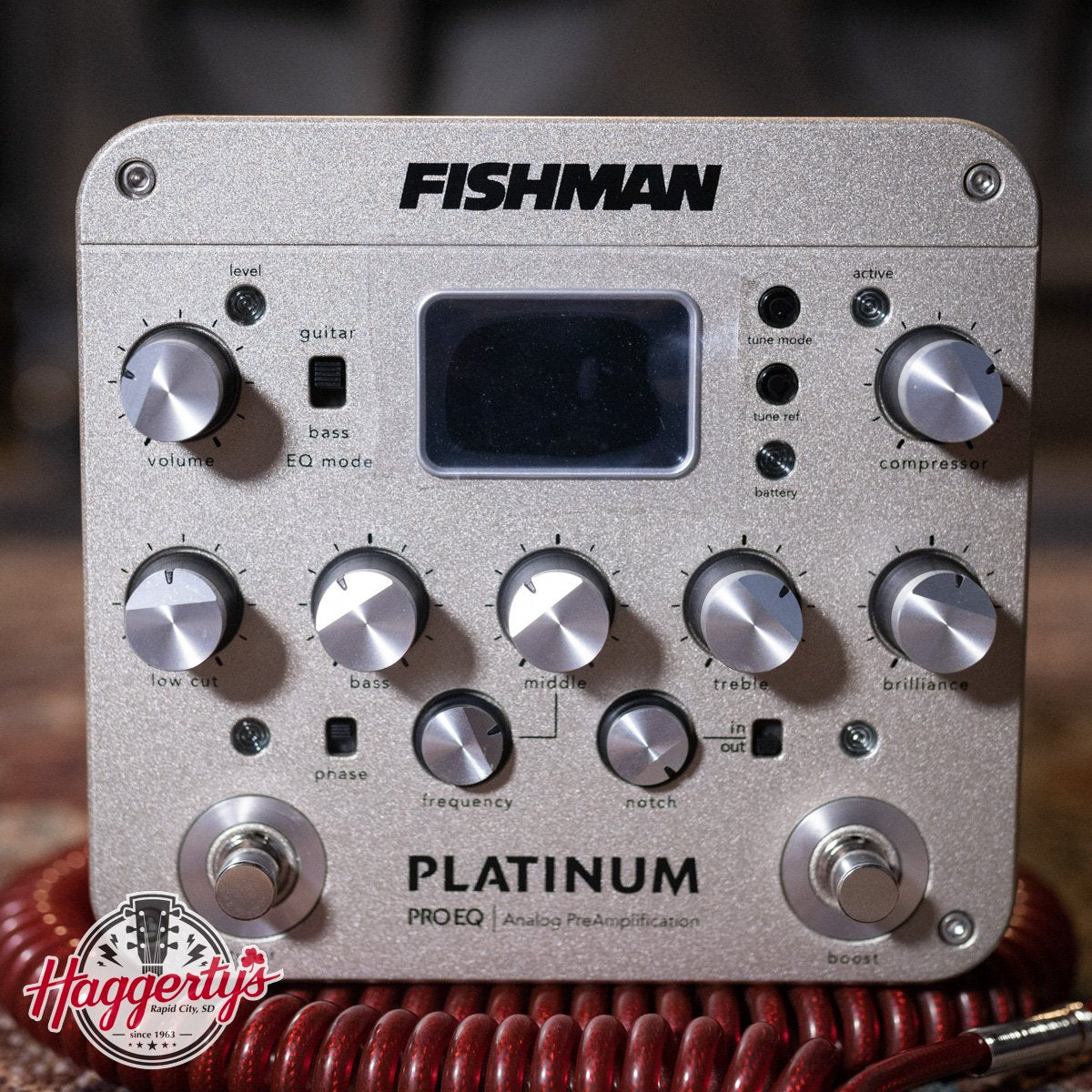 analog preamp pedal Fishman Platinum Pro EQ Acoustic Guitar Preamp Pedal