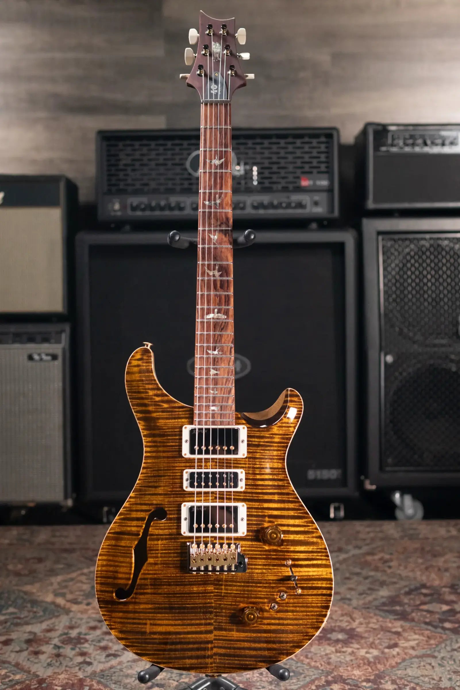 PRS 40th Anniversary Special Semi-Hollow Limited Edition Electric Guitar - Yellow Tiger Artist Top with Hardshell Case