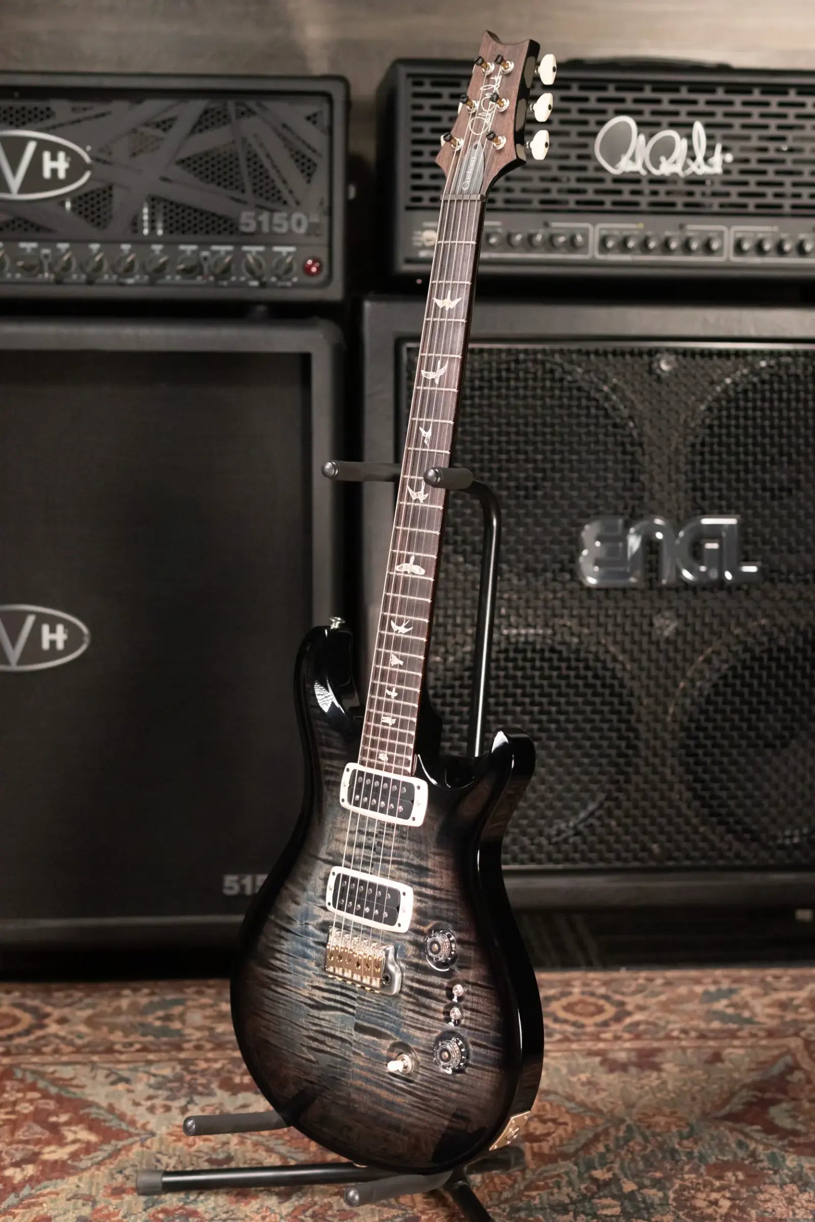 PRS Custom 24-08 Electric Guitar - Faded Whale Blue Wraparound Smokeburst with Hardshell Case