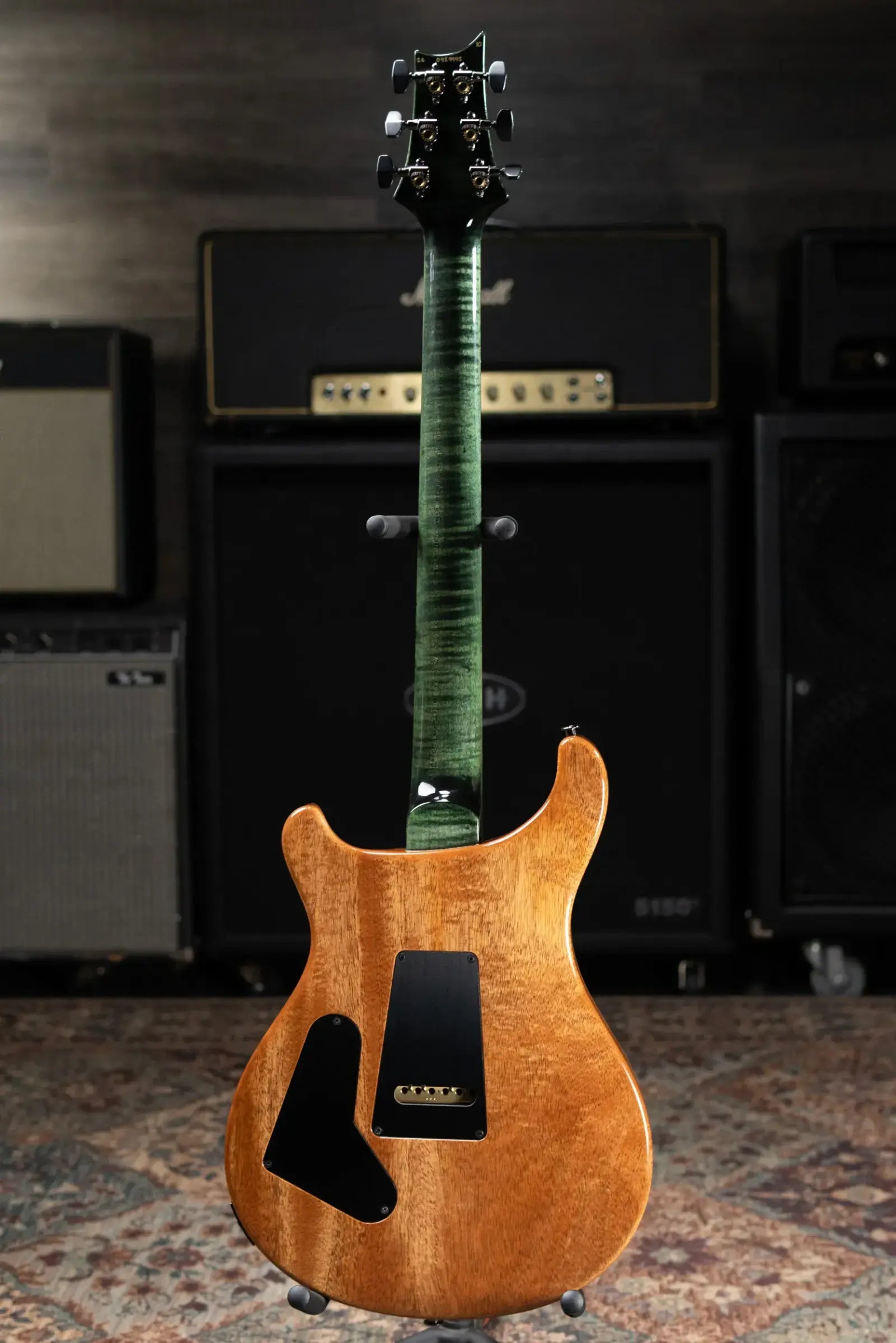 PRS Custom 24-08 Flame Maple 10-Top Electric Guitar - Sage with Stained Neck and Hardshell Case