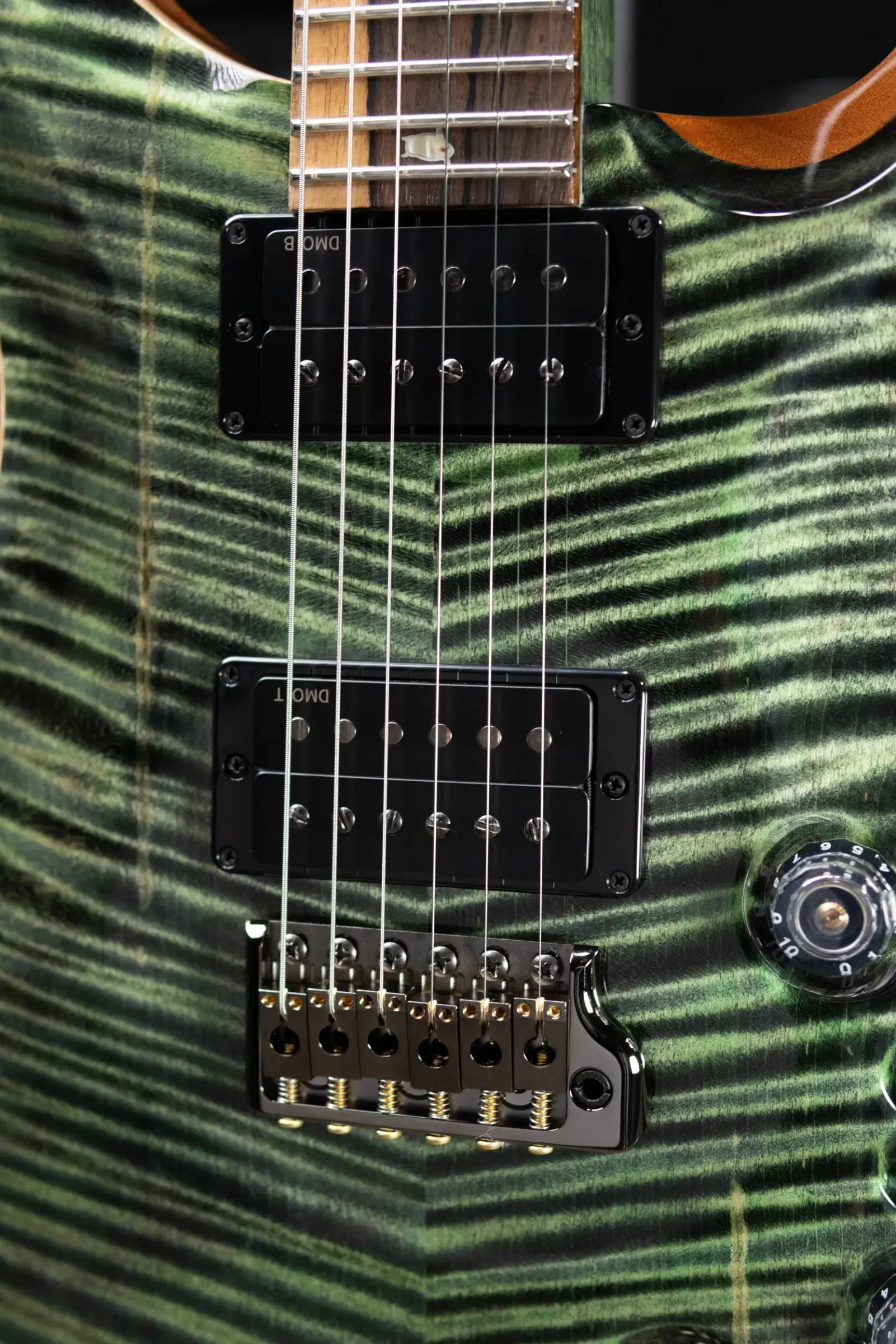 PRS Custom 24-08 Flame Maple 10-Top Electric Guitar - Sage with Stained Neck and Hardshell Case