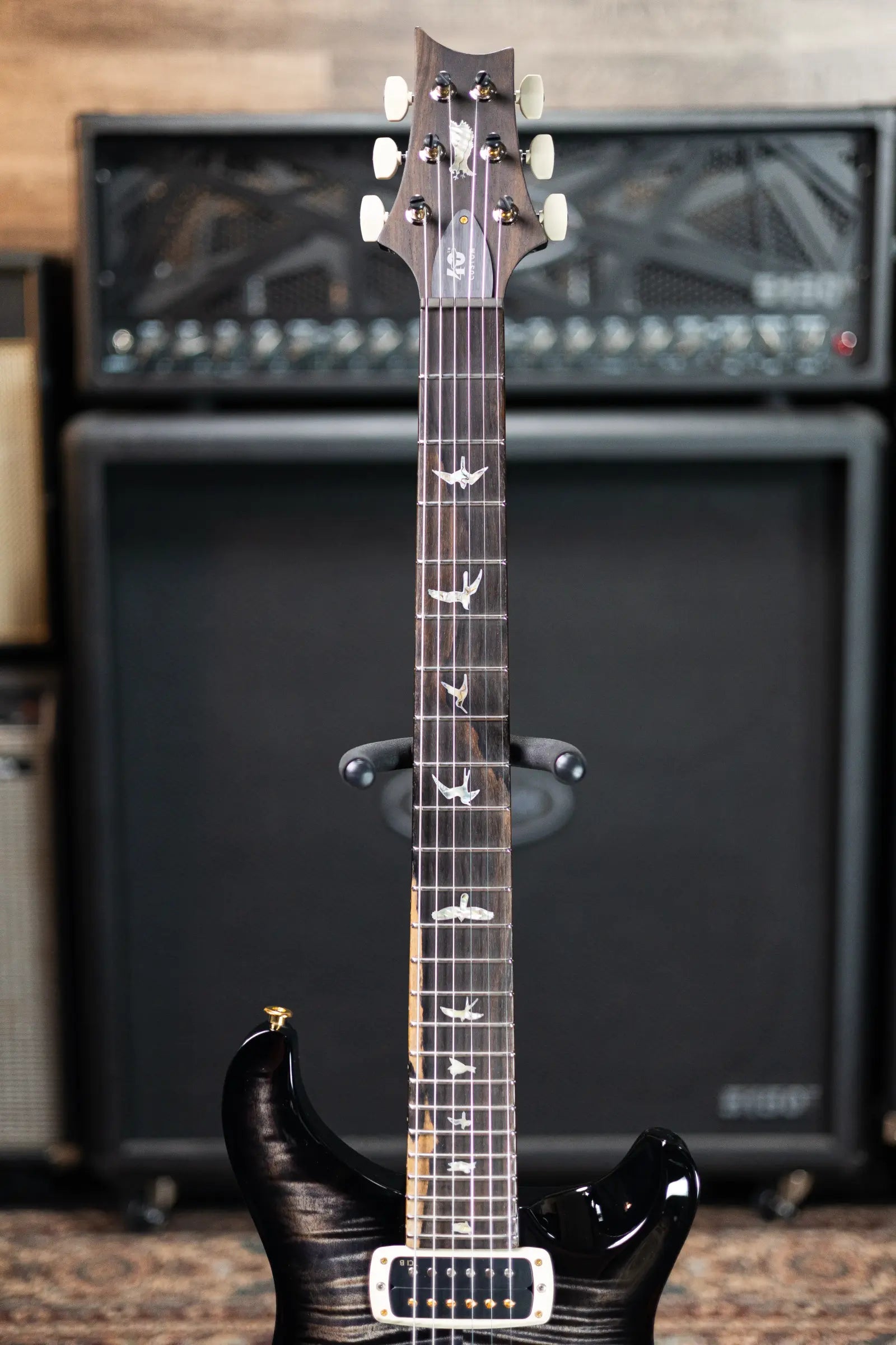 PRS Custom 24-08 Semi-Hollow 40th Anniversary Limited Edition Electric Guitar - Charcoal Wraparound Smokeburst with Hardshell Case