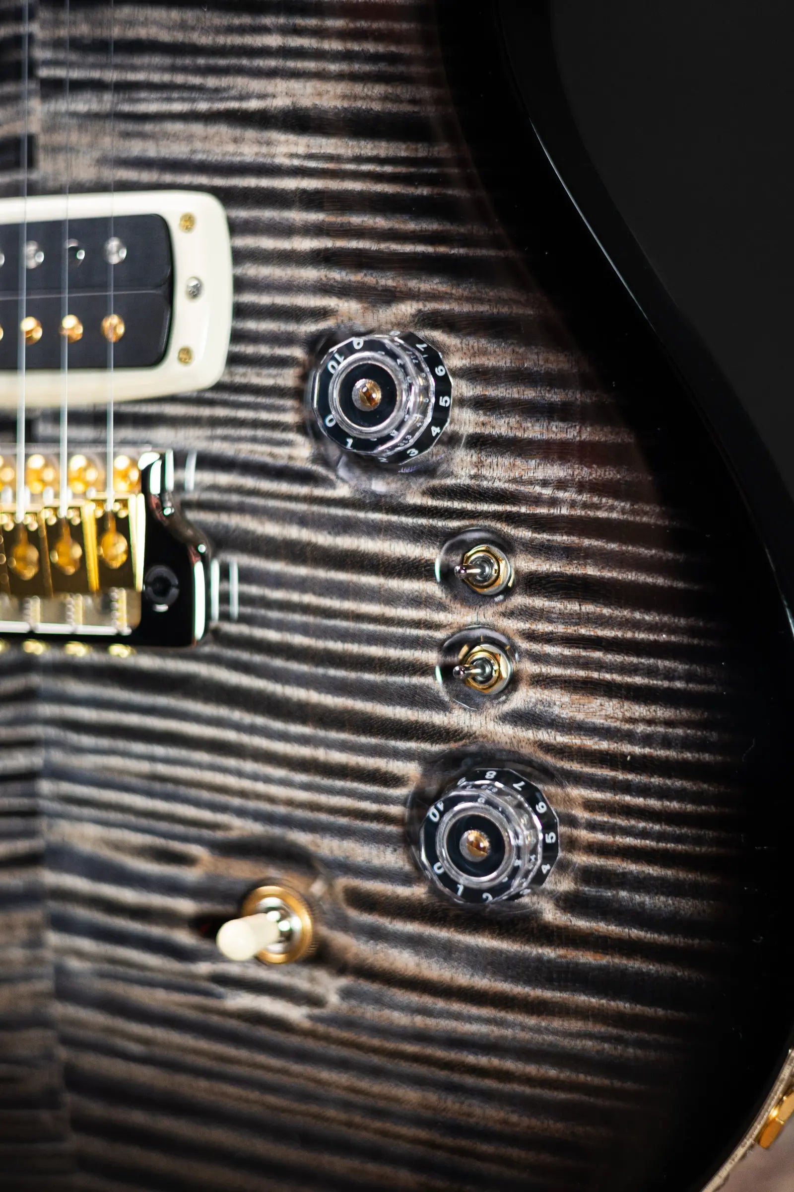 PRS Custom 24-08 Semi-Hollow 40th Anniversary Limited Edition Electric Guitar - Charcoal Wraparound Smokeburst with Hardshell Case