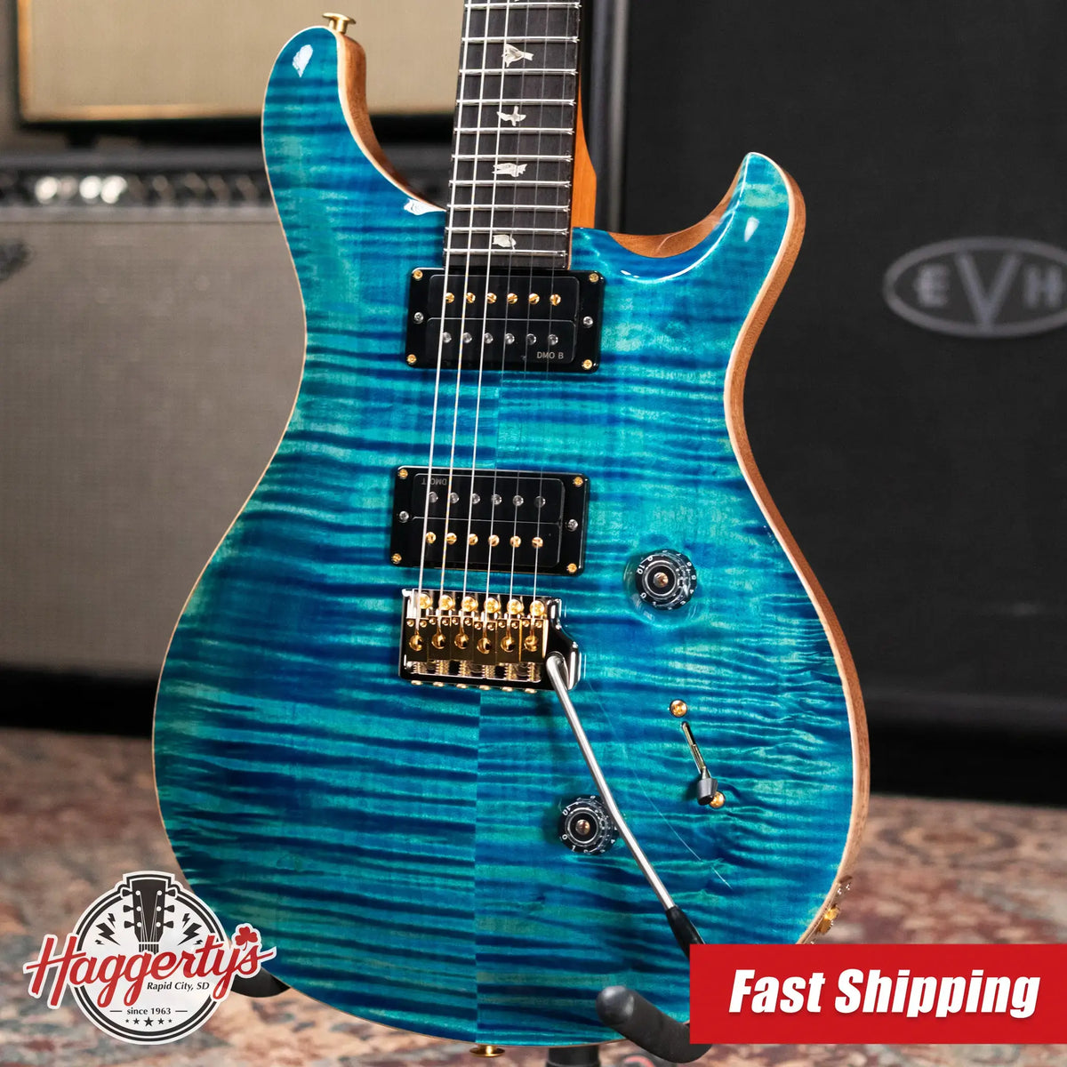 PRS Custom 24 10-Top Electric Guitar - Arctic Blue with Hardshell Case