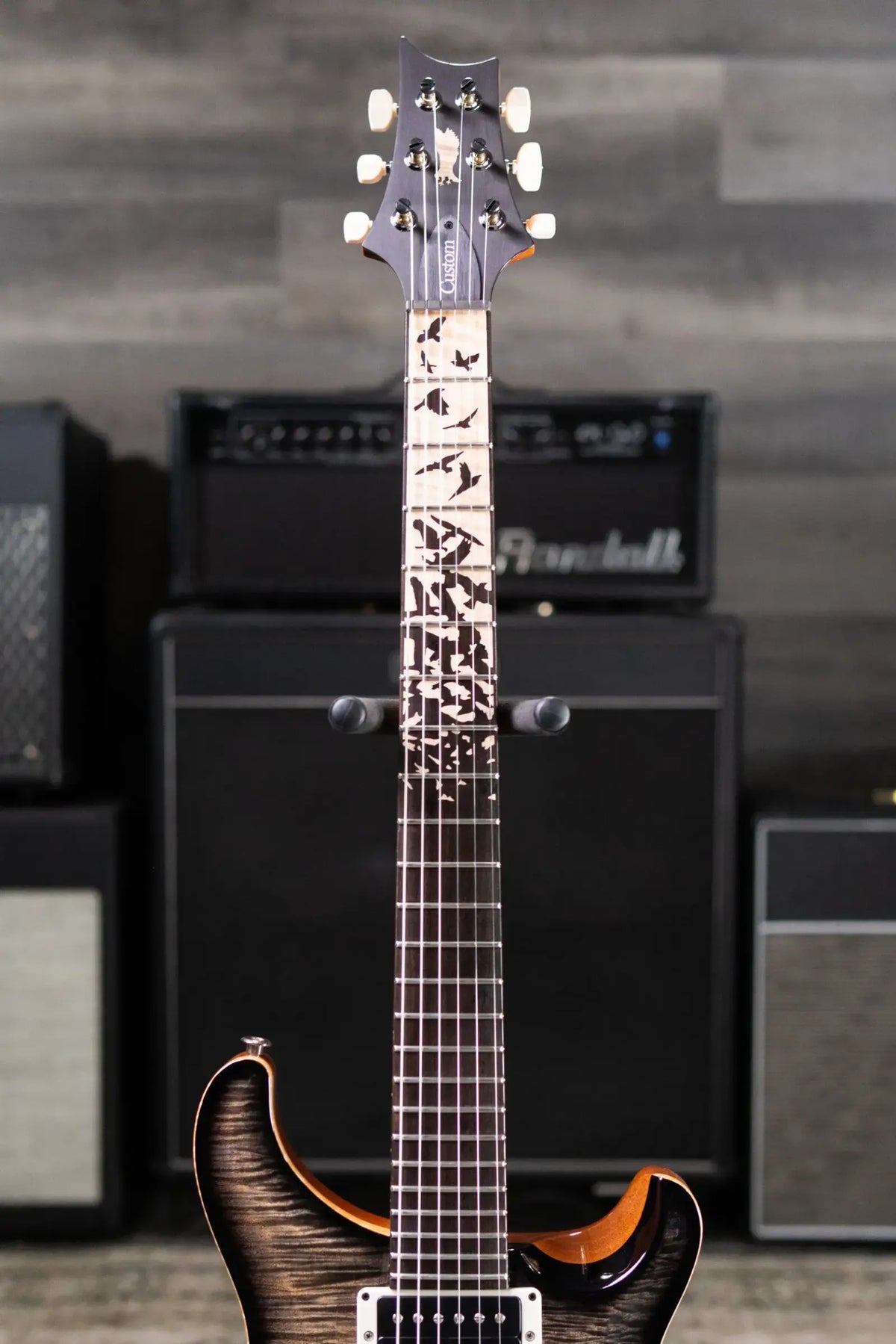 PRS Custom 24 "Birds of a Feather" Limited Edition Artist Top Electric Guitar - Charcoal Microburst with Hardshell Case