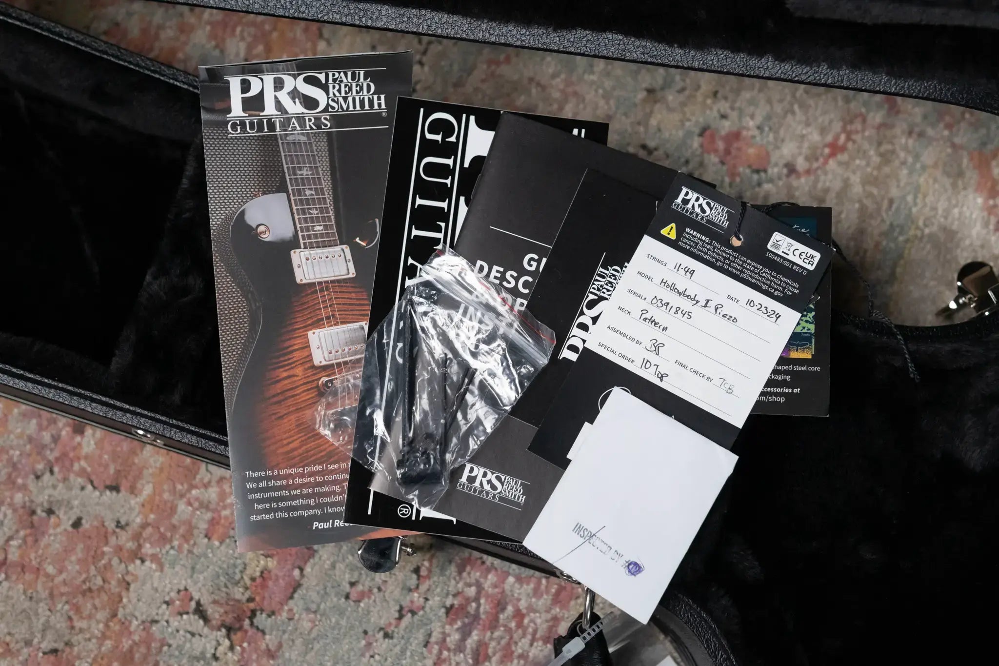 PRS Hollowbody II Piezo Flame Maple 10-Top - Violet Smokeburst with Hardshell Case