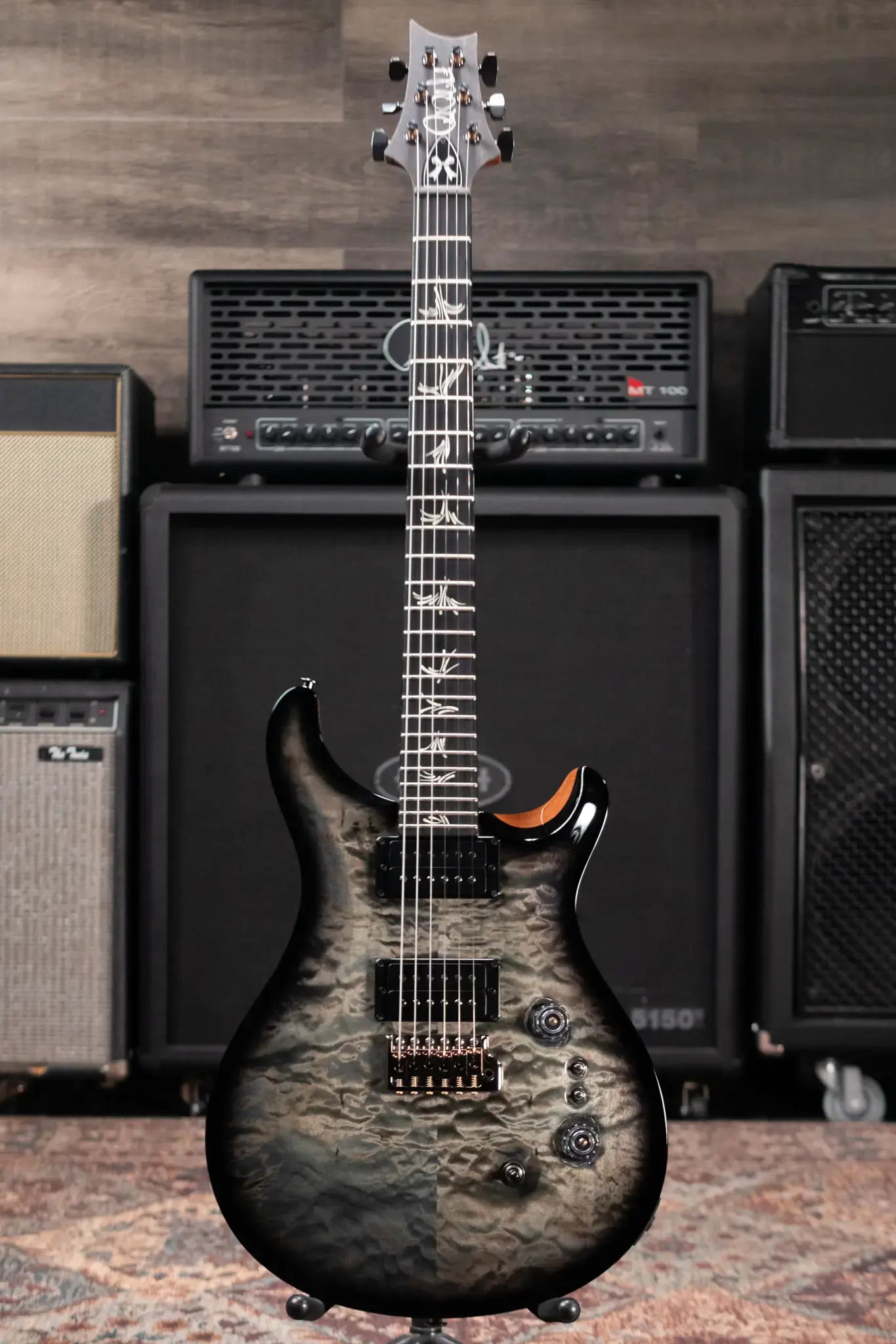 PRS Kanami Limited Run Custom 24-08 10-Top Electric Guitar - Trampas Green Smokeburst with Hardshell Case - Used