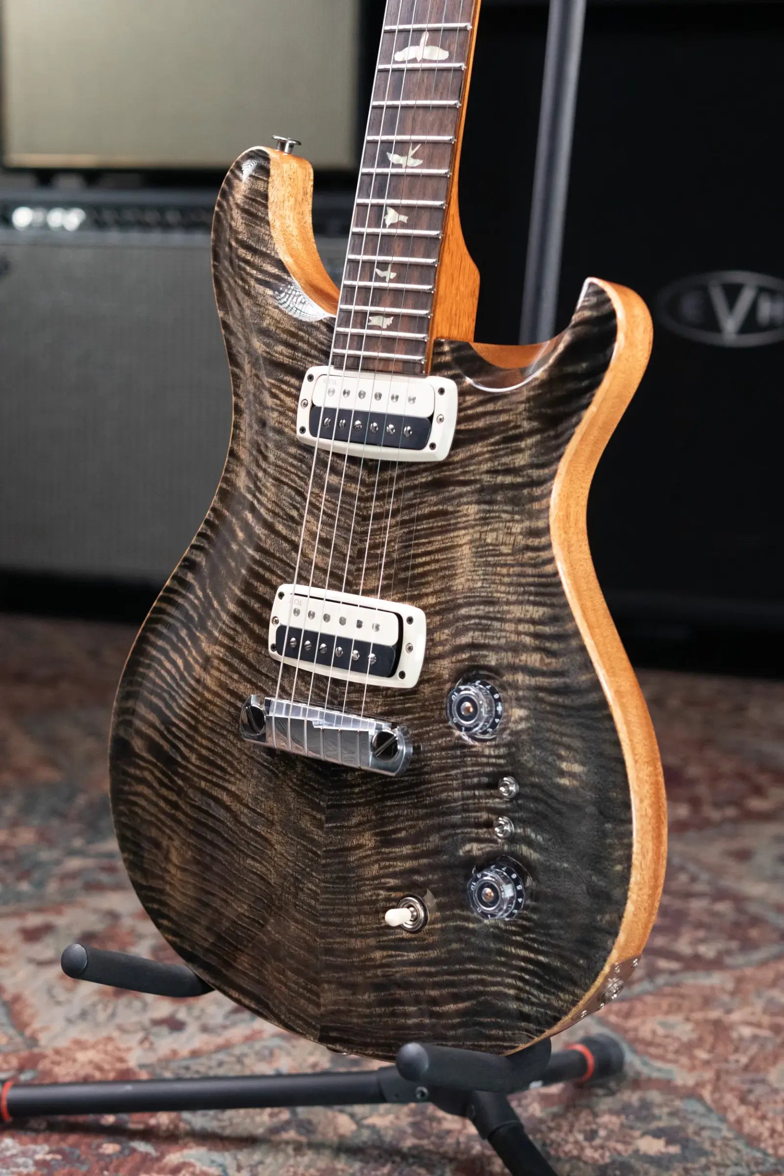 PRS Limited Edition Paul's Guitar Flame Mango Top Electric Guitar - Charcoal with Hardshell Case