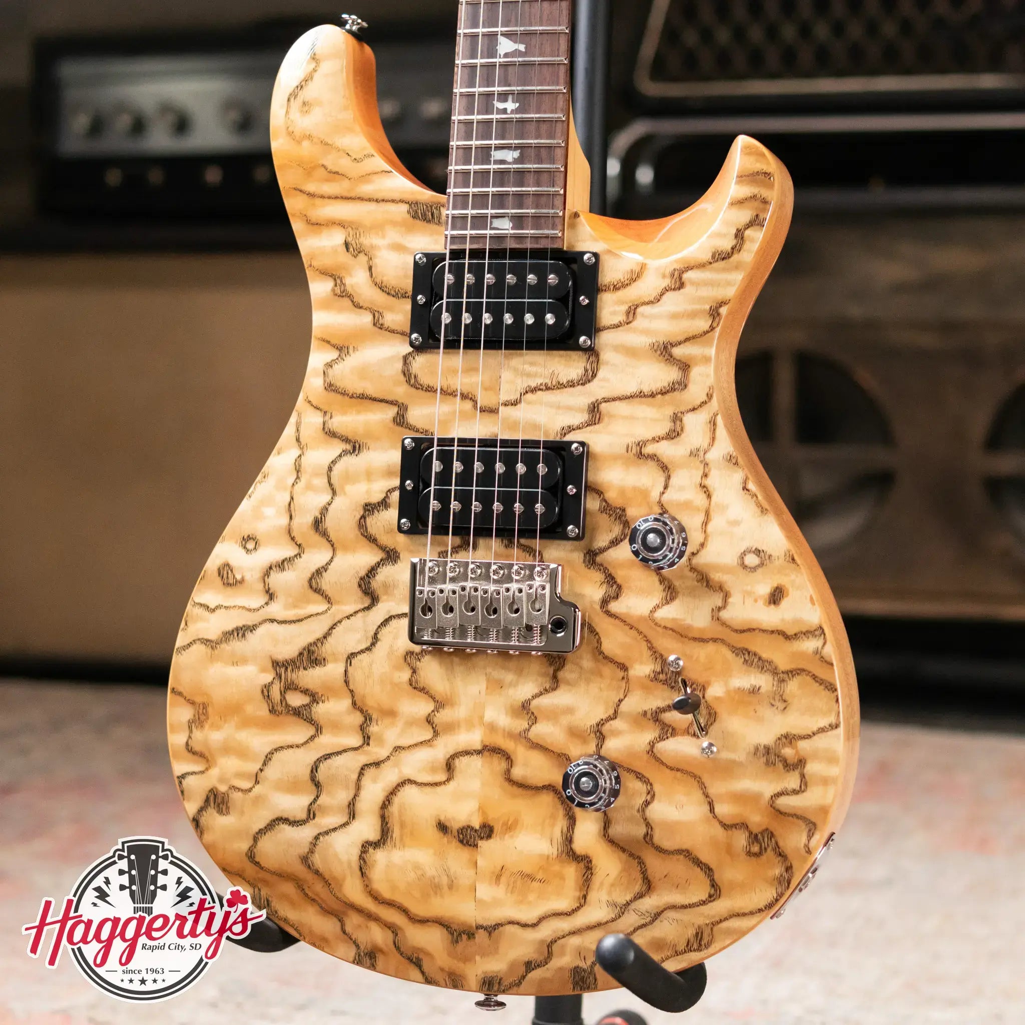 PRS Limited Edition SE Exotic Custom 24 Electric Guitar - Burled Ash with Gig Bag