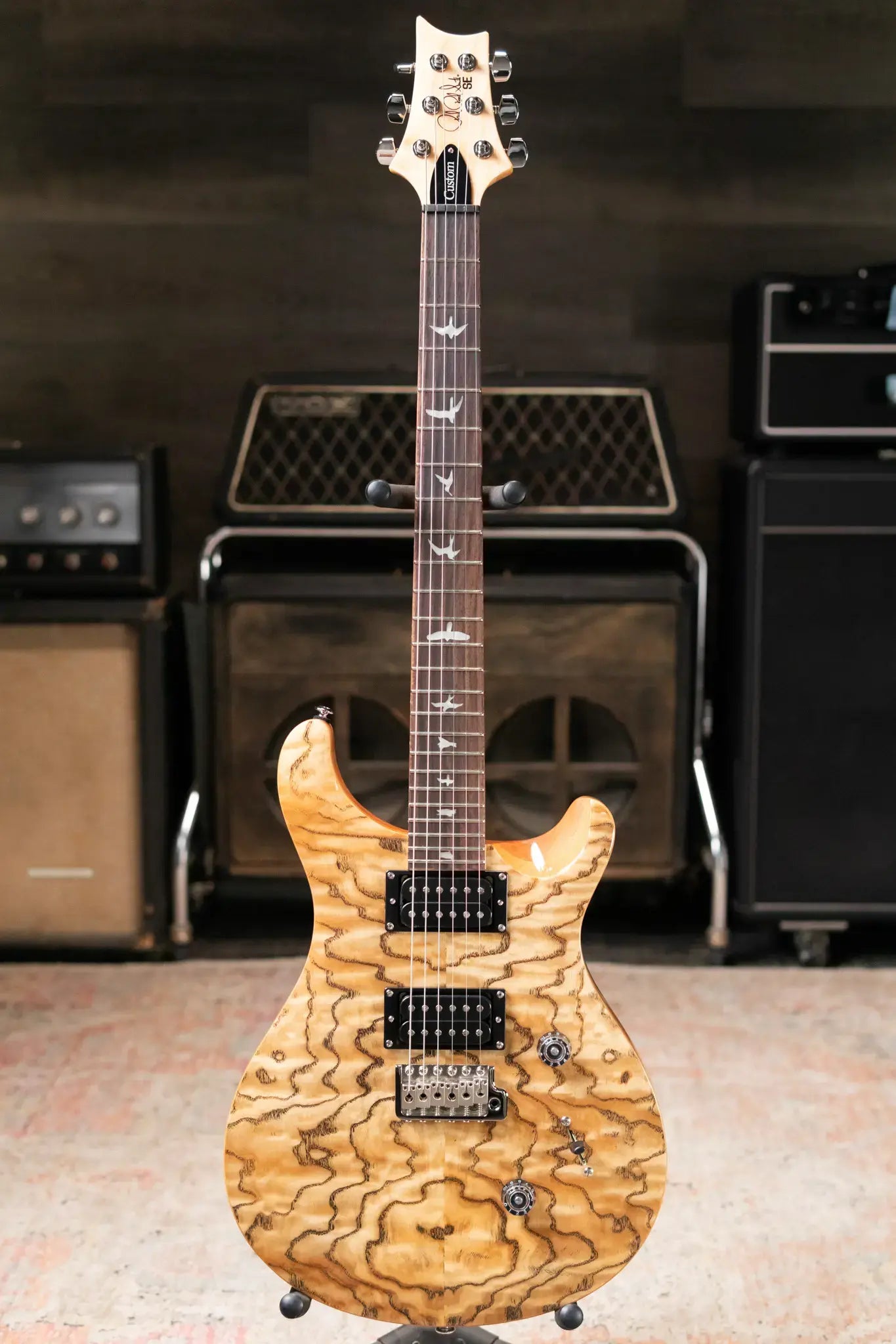 PRS Limited Edition SE Exotic Custom 24 Electric Guitar - Burled Ash with Gig Bag