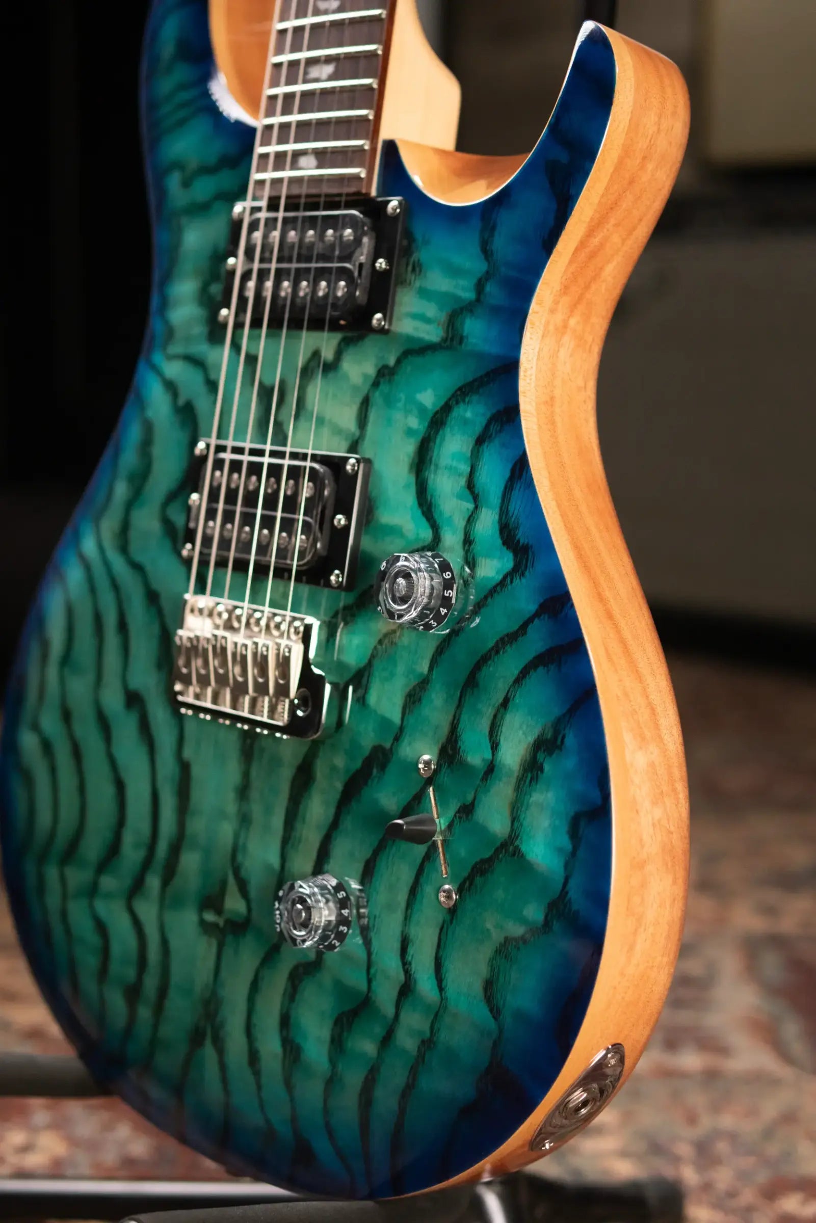 PRS Limited Edition SE Exotic Custom 24 Electric Guitar - Lake Blue with Gig Bag