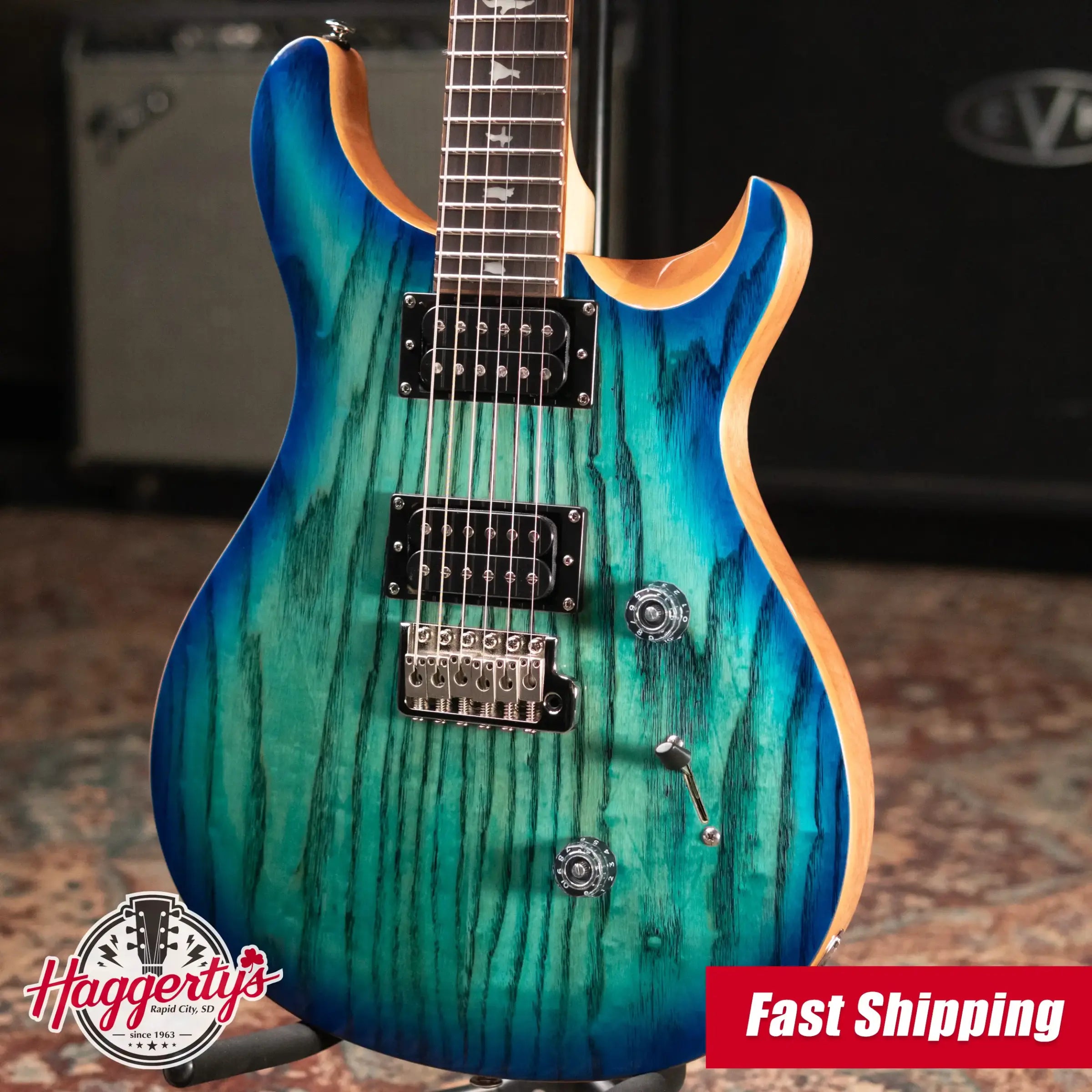 PRS Limited Edition SE Exotic Custom 24 Electric Guitar - Lake Blue with Gig Bag