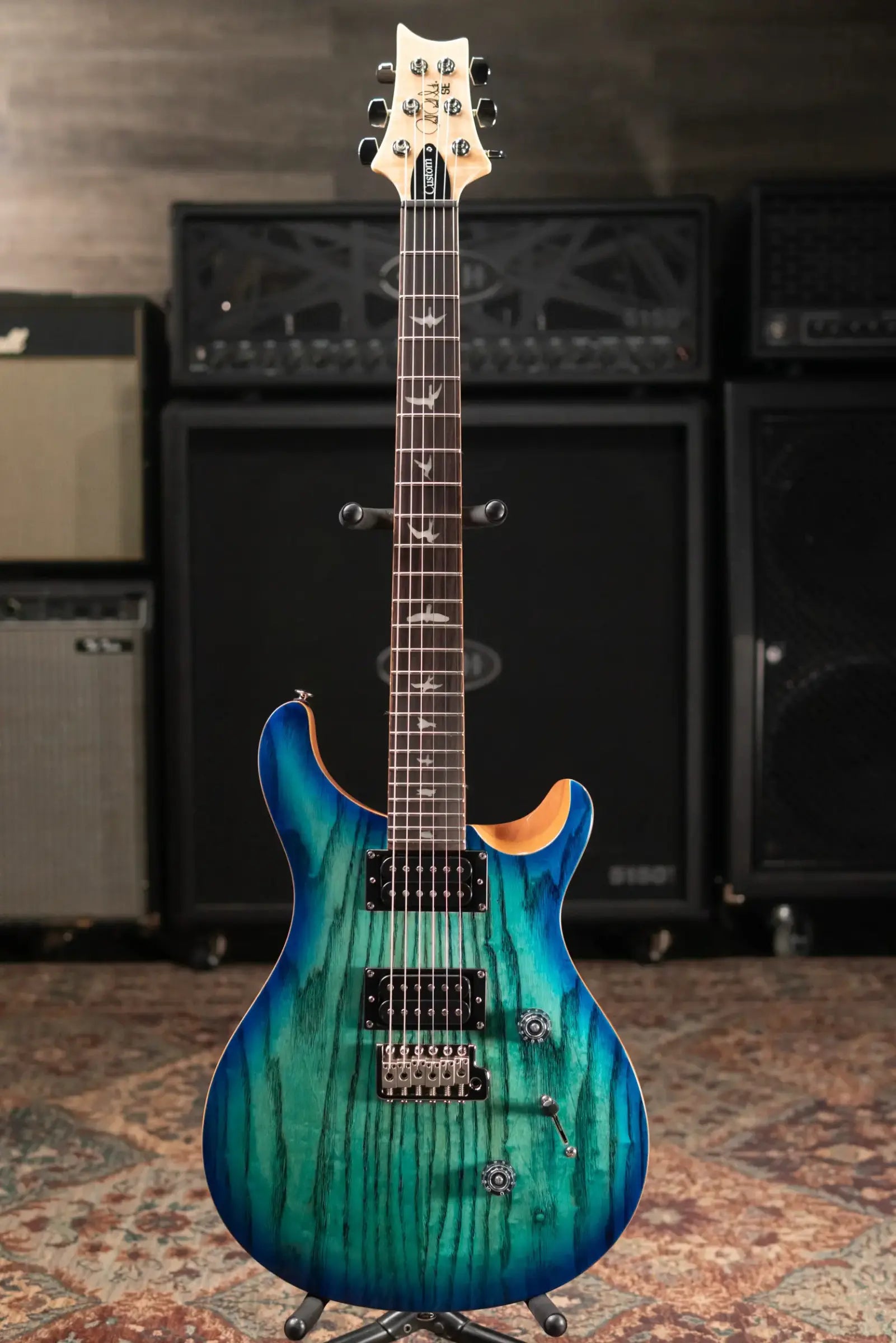 PRS Limited Edition SE Exotic Custom 24 Electric Guitar - Lake Blue with Gig Bag