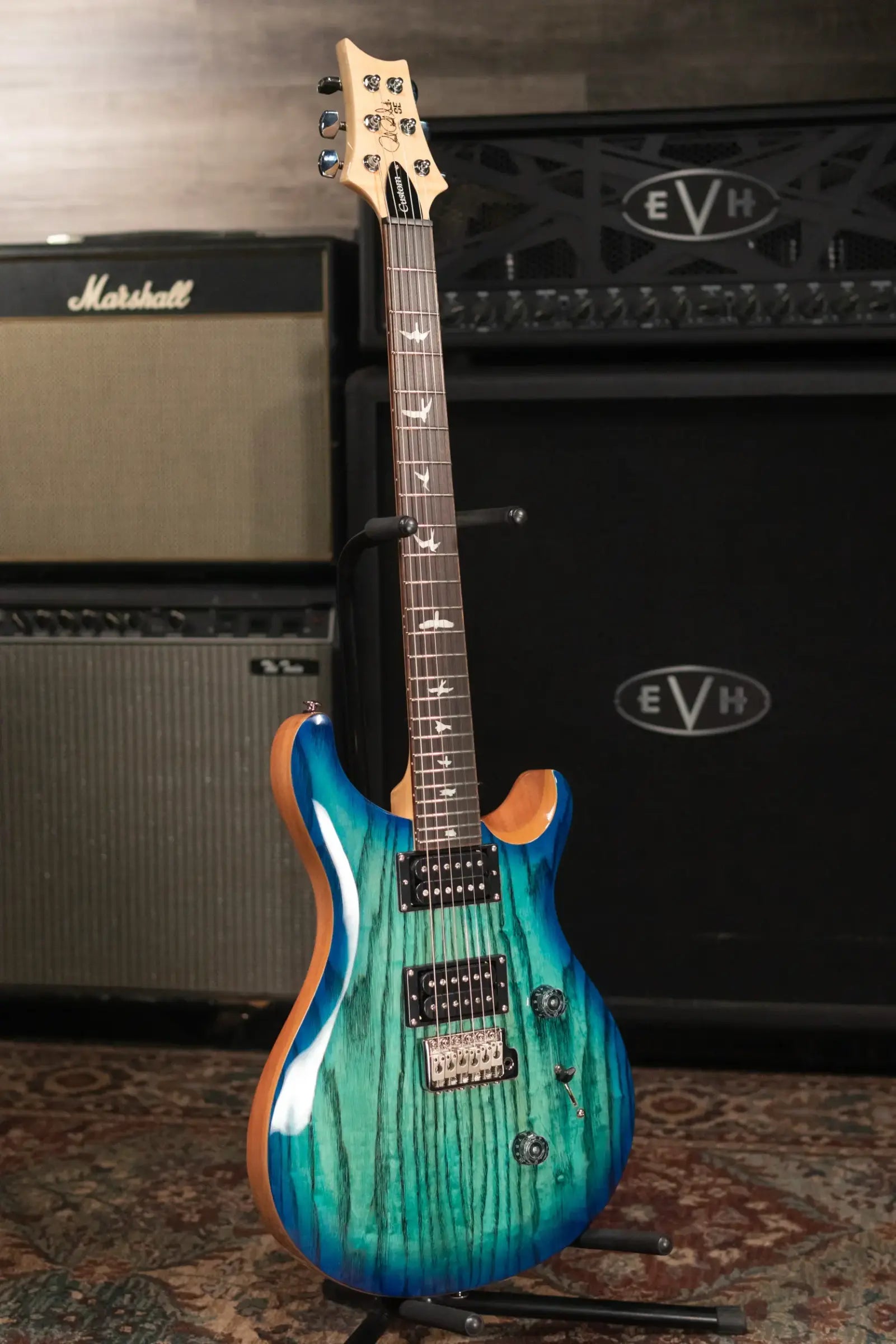 PRS Limited Edition SE Exotic Custom 24 Electric Guitar - Lake Blue with Gig Bag