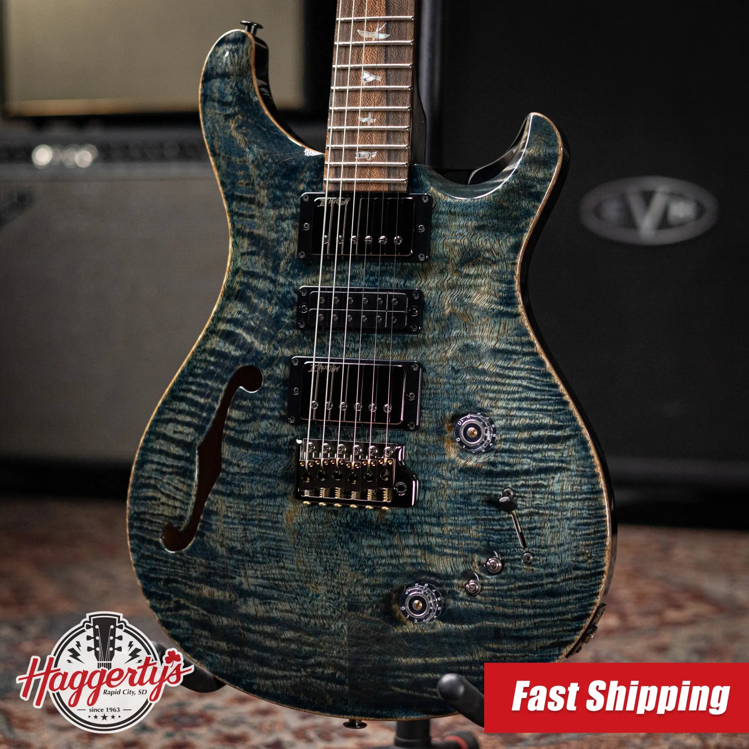 PRS Mango Limited Edition (1 0f 200) Special Semi-Hollow Body Electric Guitar - Faded Whale Blue with Hardshell Case