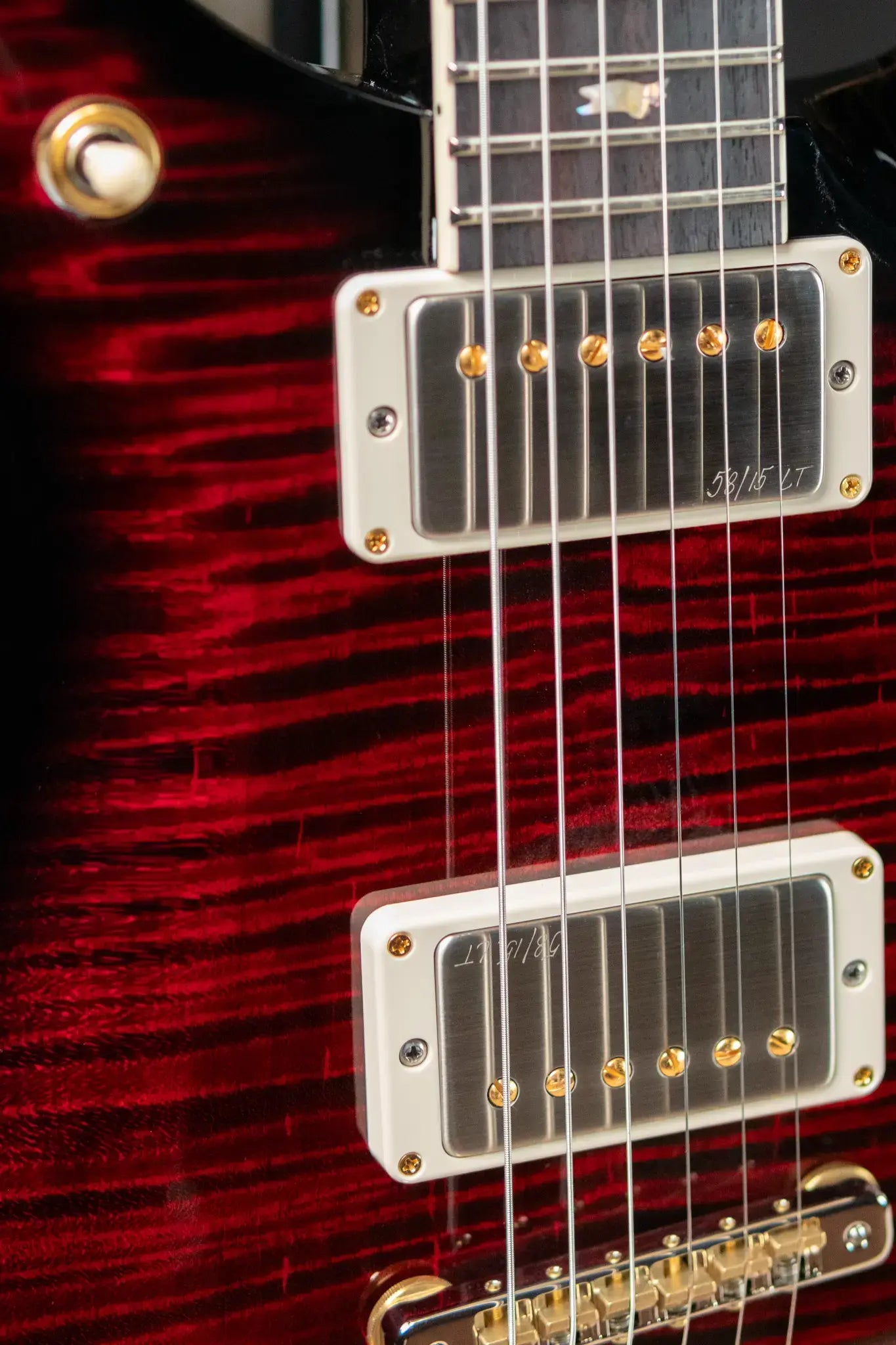 PRS McCarty 594 Flame Maple 10-Top - Fire Red Wrap Smokeburst with Hardshell Case