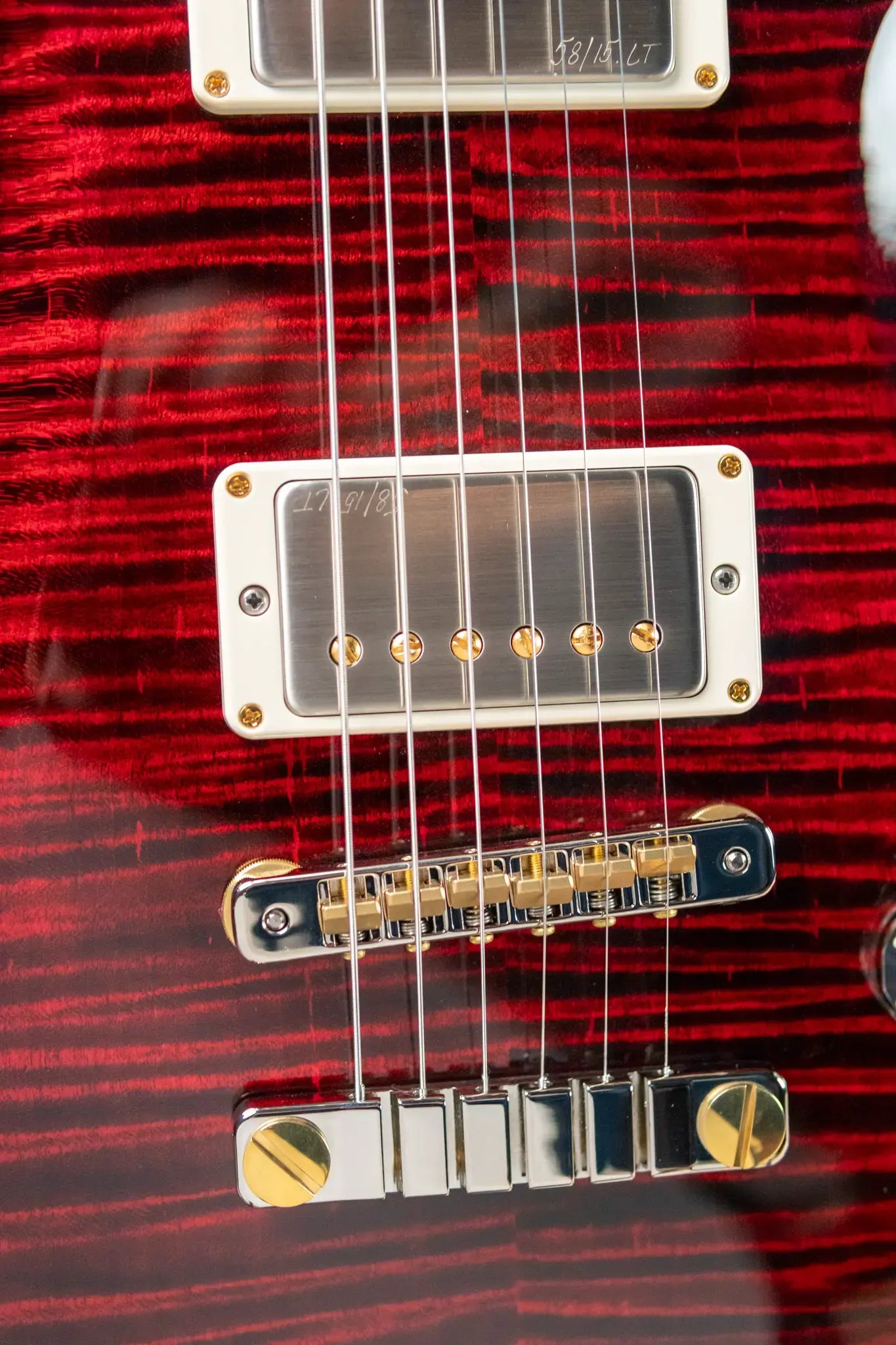 PRS McCarty 594 Flame Maple 10-Top - Fire Red Wrap Smokeburst with Hardshell Case