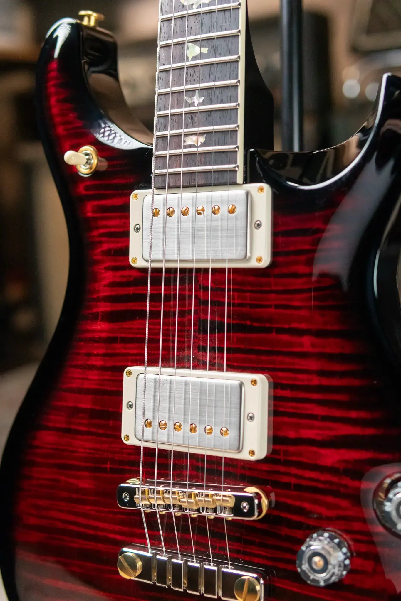 PRS McCarty 594 Flame Maple 10-Top - Fire Red Wrap Smokeburst with Hardshell Case