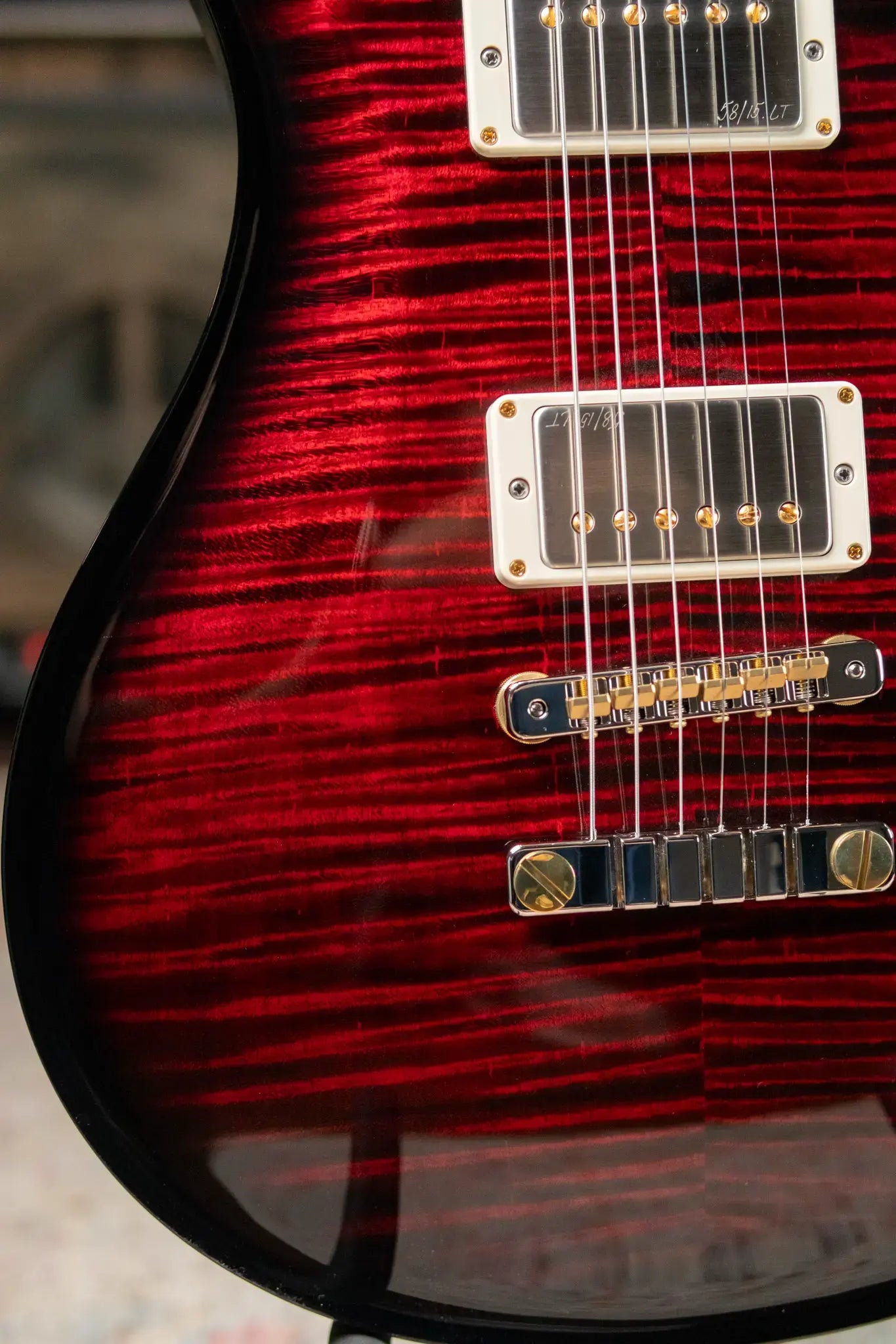 PRS McCarty 594 Flame Maple 10-Top - Fire Red Wrap Smokeburst with Hardshell Case