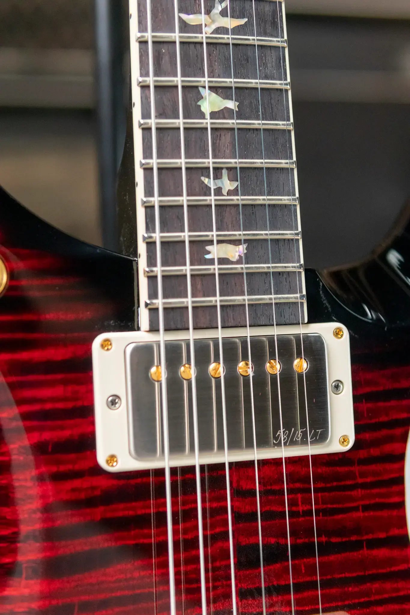 PRS McCarty 594 Flame Maple 10-Top - Fire Red Wrap Smokeburst with Hardshell Case