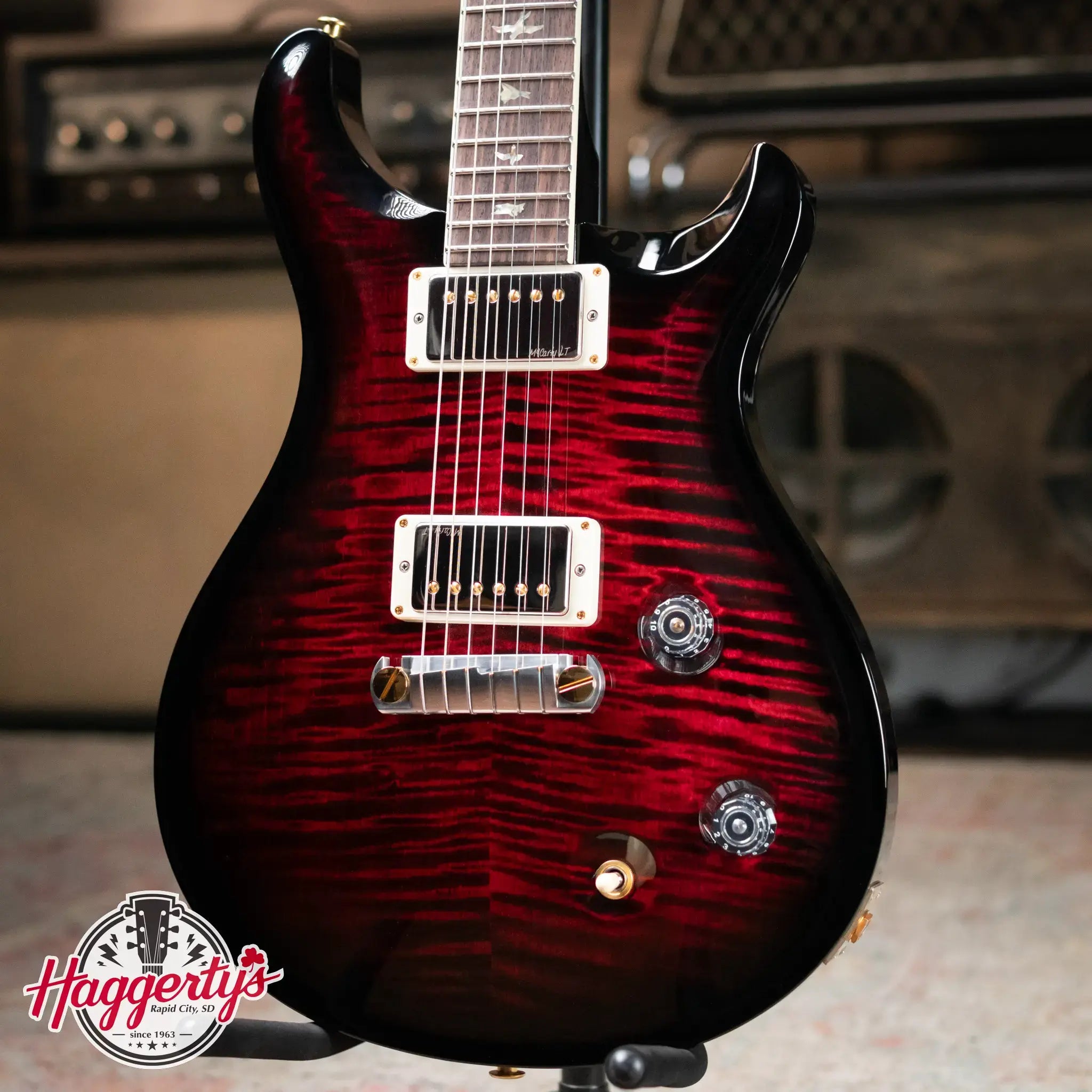 PRS McCarty Flame Maple 10-Top - Fire Red Wrap Smokeburst with Hardshell Case