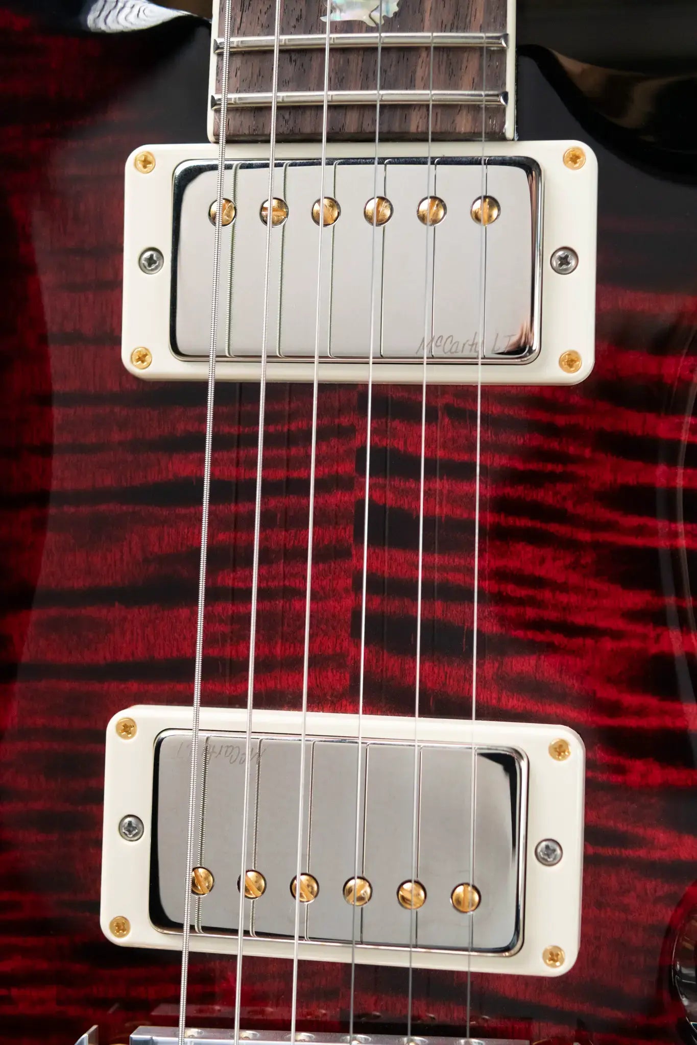 PRS McCarty Flame Maple 10-Top - Fire Red Wrap Smokeburst with Hardshell Case