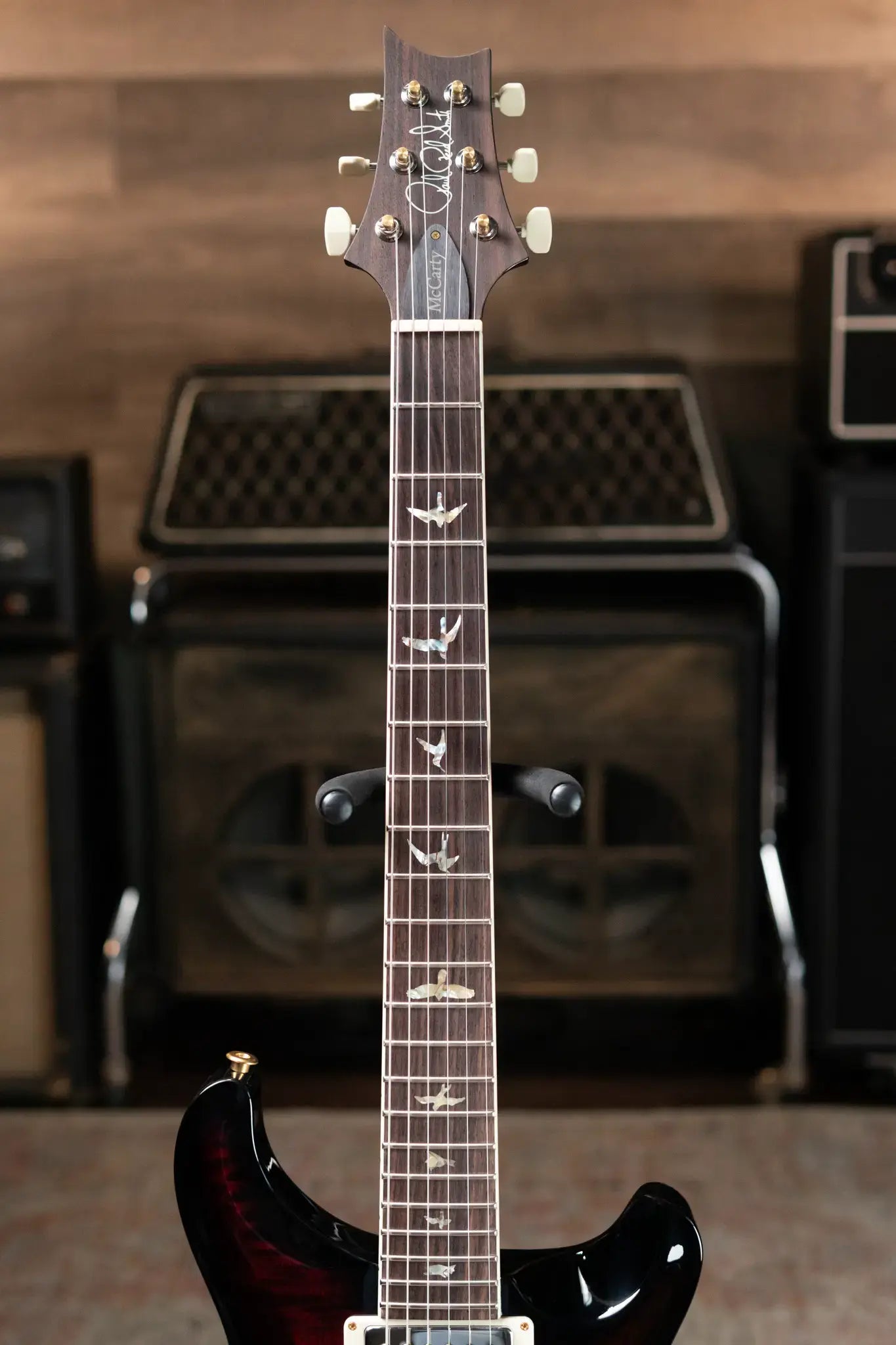 PRS McCarty Flame Maple 10-Top - Fire Red Wrap Smokeburst with Hardshell Case