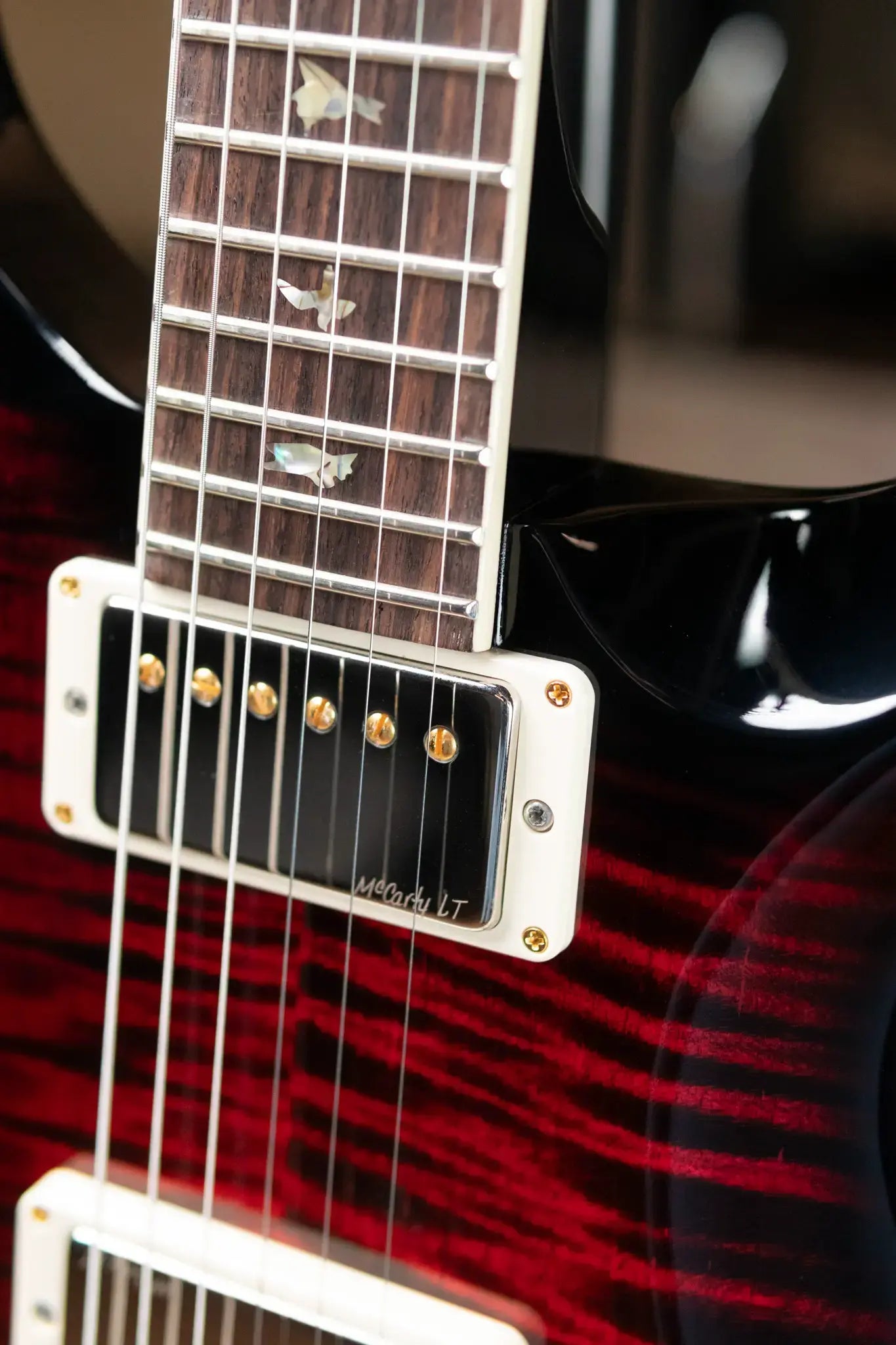 PRS McCarty Flame Maple 10-Top - Fire Red Wrap Smokeburst with Hardshell Case