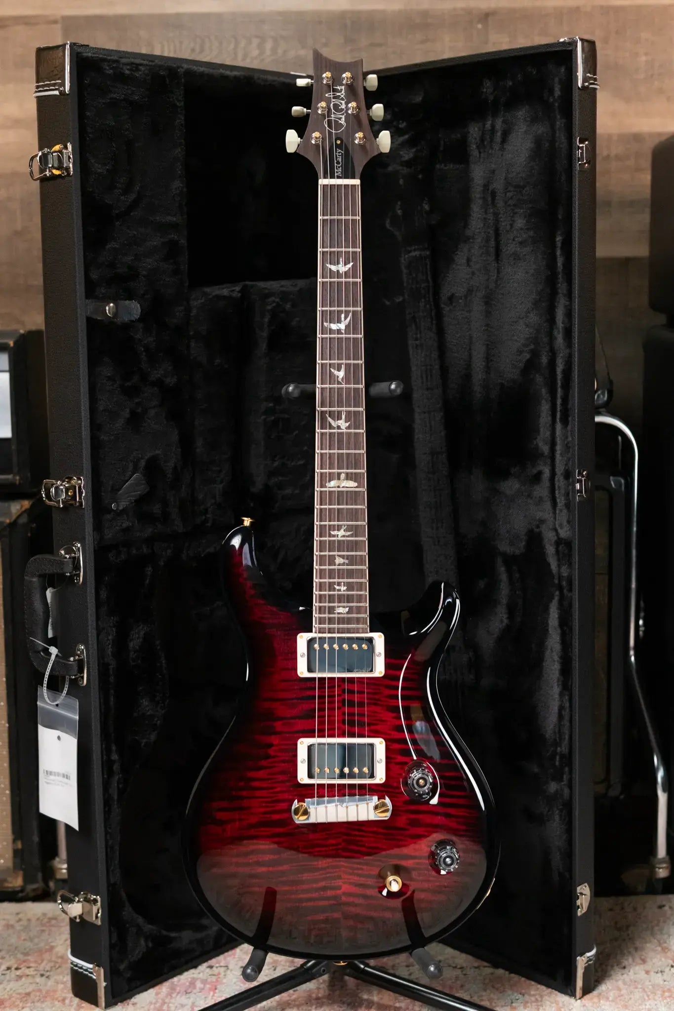 PRS McCarty Flame Maple 10-Top - Fire Red Wrap Smokeburst with Hardshell Case