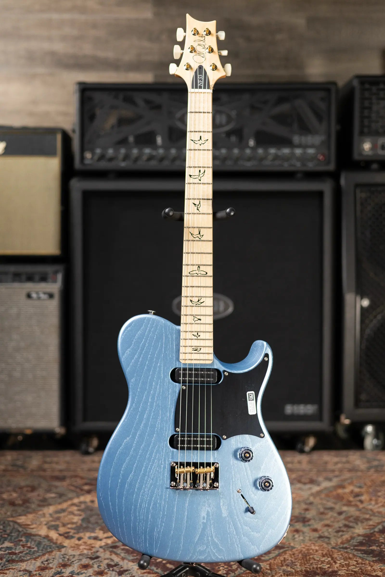 PRS NF-53 Satin Electric Guitar - Satin Frost Blue Metallic with Gig Bag