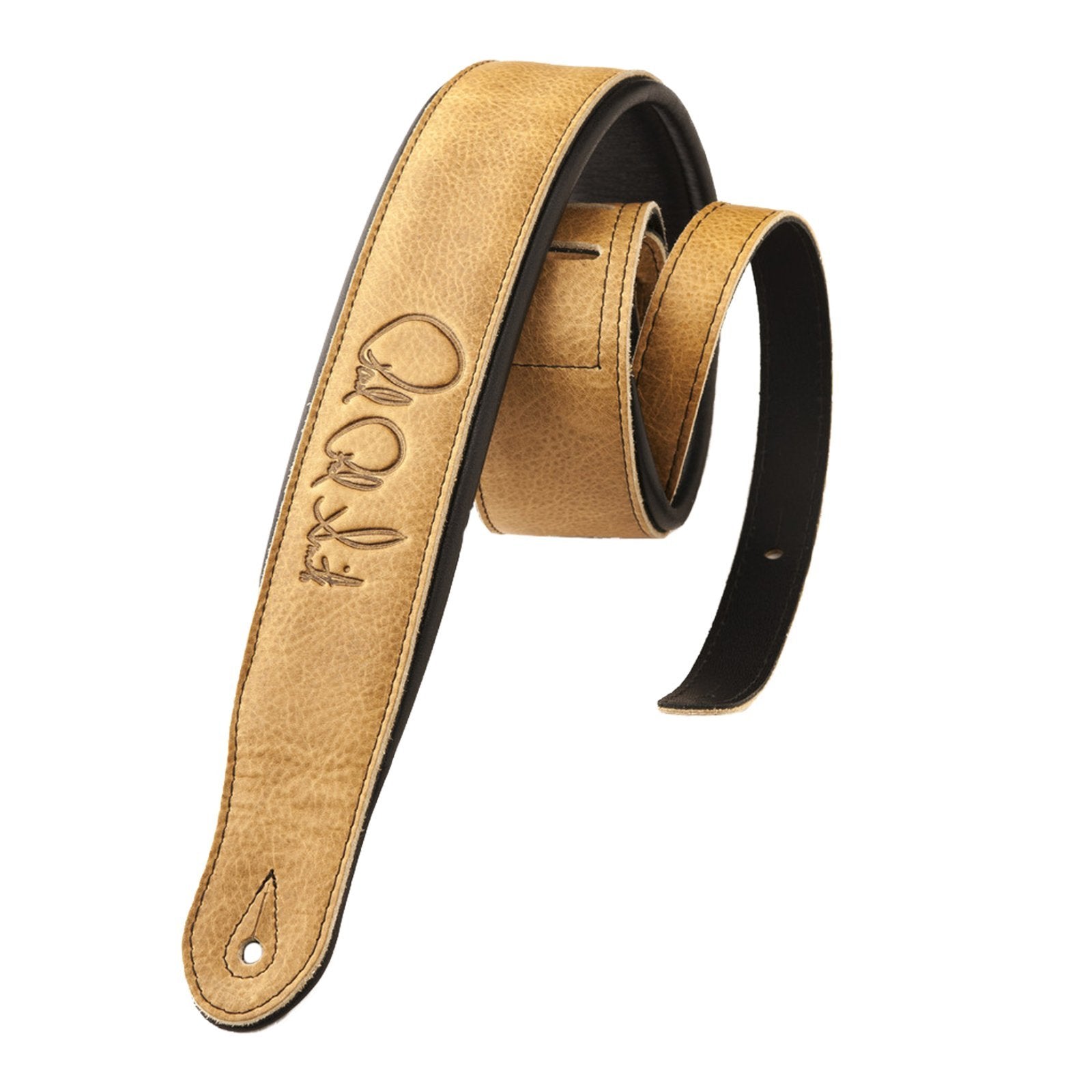 PRS Padded Leather Signature Strap, Sandstone/Black