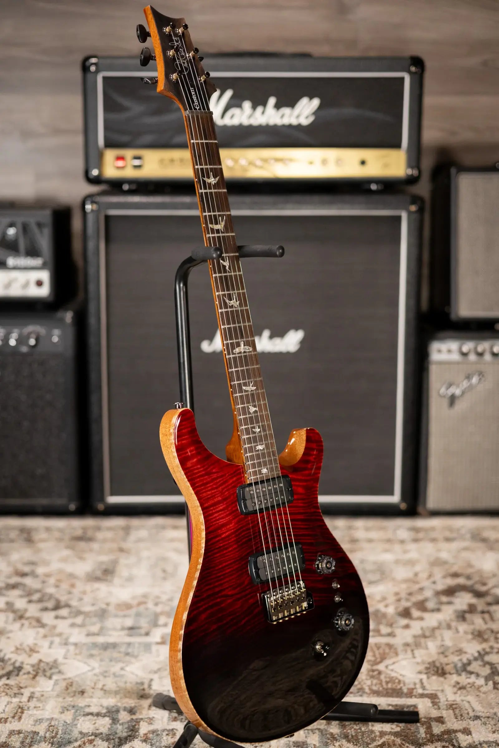 PRS Paul Reed Smith Custom 24-08 Mango Limited Edition Electric Guitar - Fire Red Gray/Black Fade with Hardshell Case