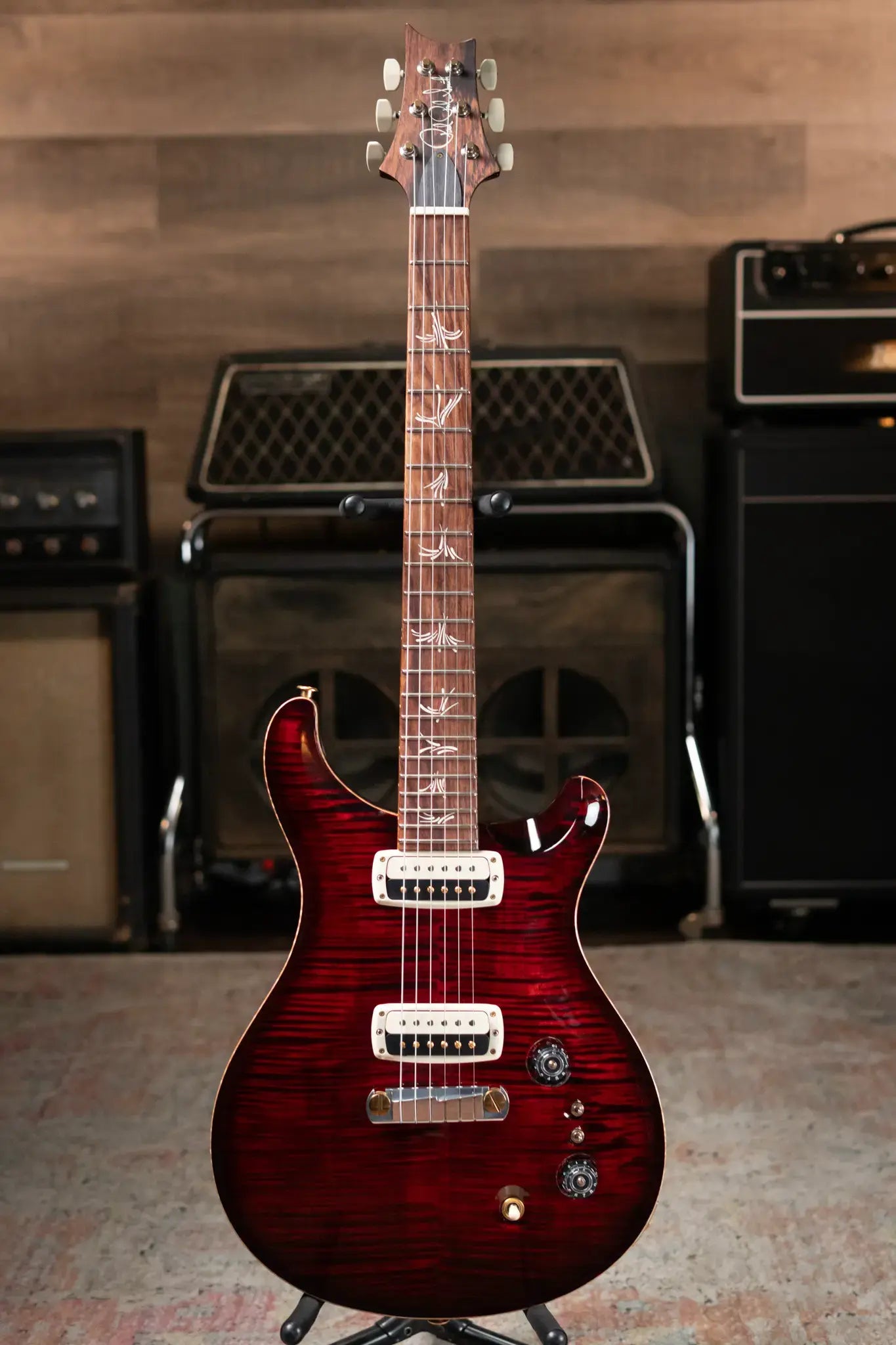 PRS Paul's Guitar Flame Maple 10-Top with Honduran Rosewood Fretboard - Fire Red Smokeburst with Hardshell Case