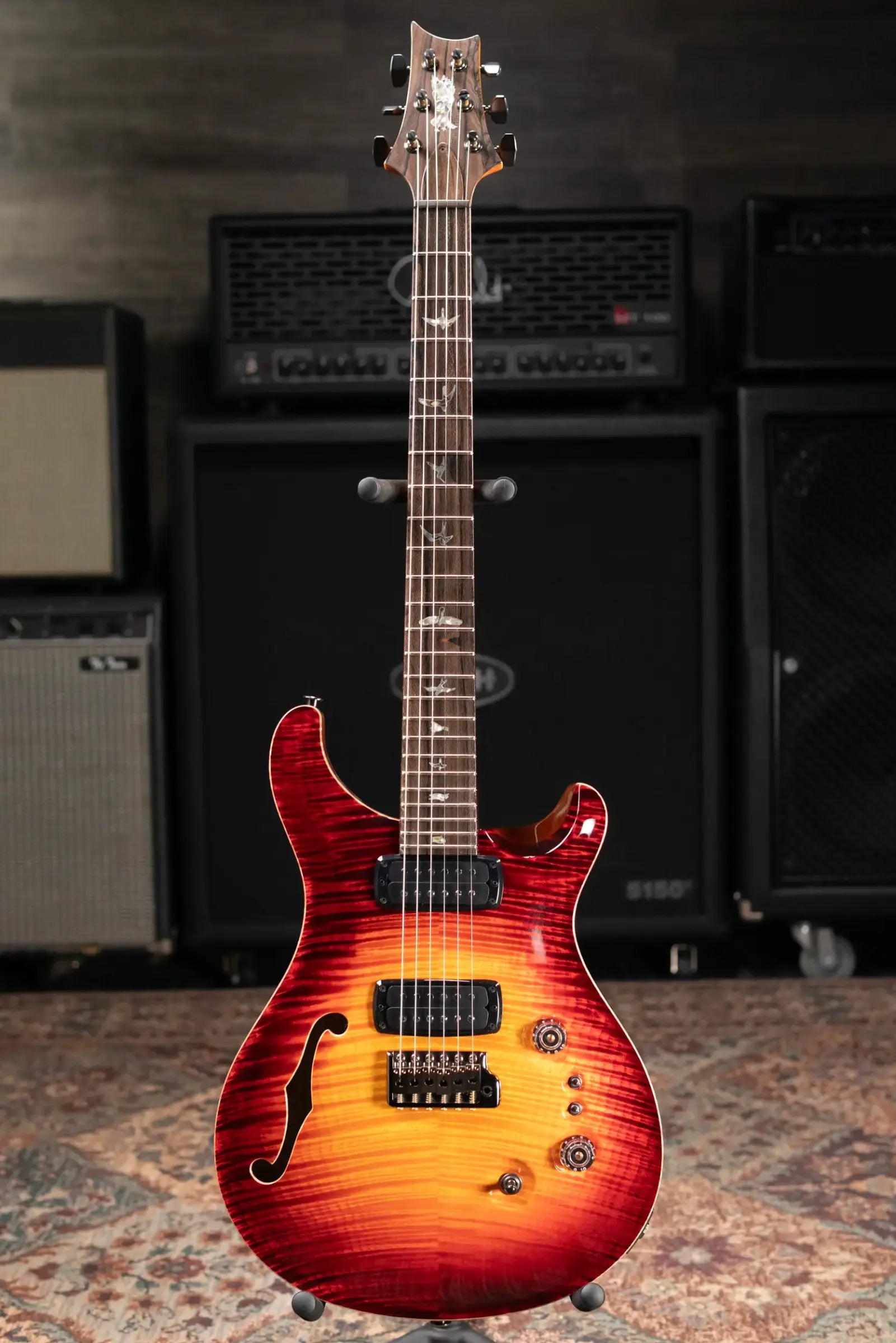 PRS Private Stock Custom 24-08 Semi-Hollow Electric Guitar Dragon's Breath Glow with Hardshell Case - Used