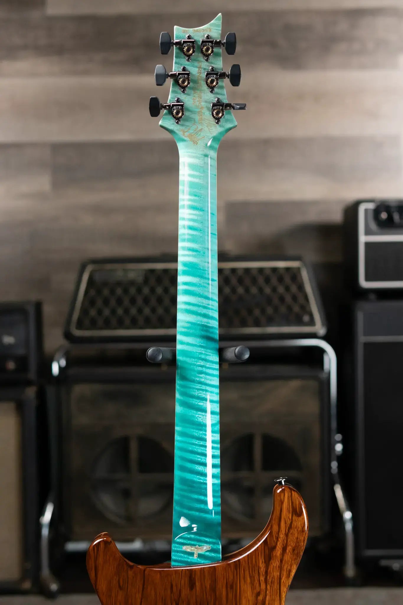 PRS Private Stock Custom 24-08 Semi-Hollow Electric Guitar - Bahamian Blue Glow with Hardshell Case