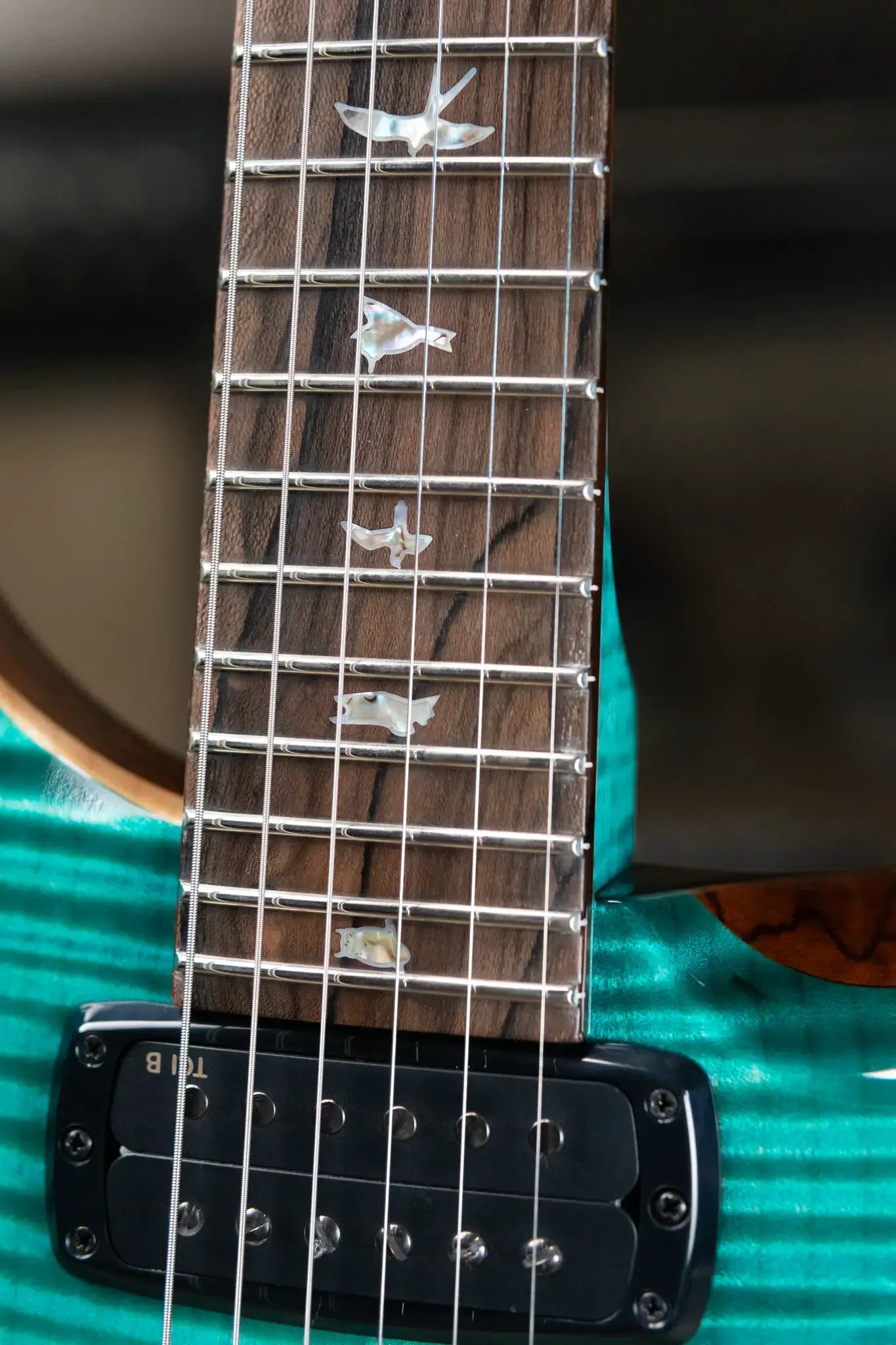 PRS Private Stock Custom 24-08 Semi-Hollow Electric Guitar - Bahamian Blue Glow with Hardshell Case