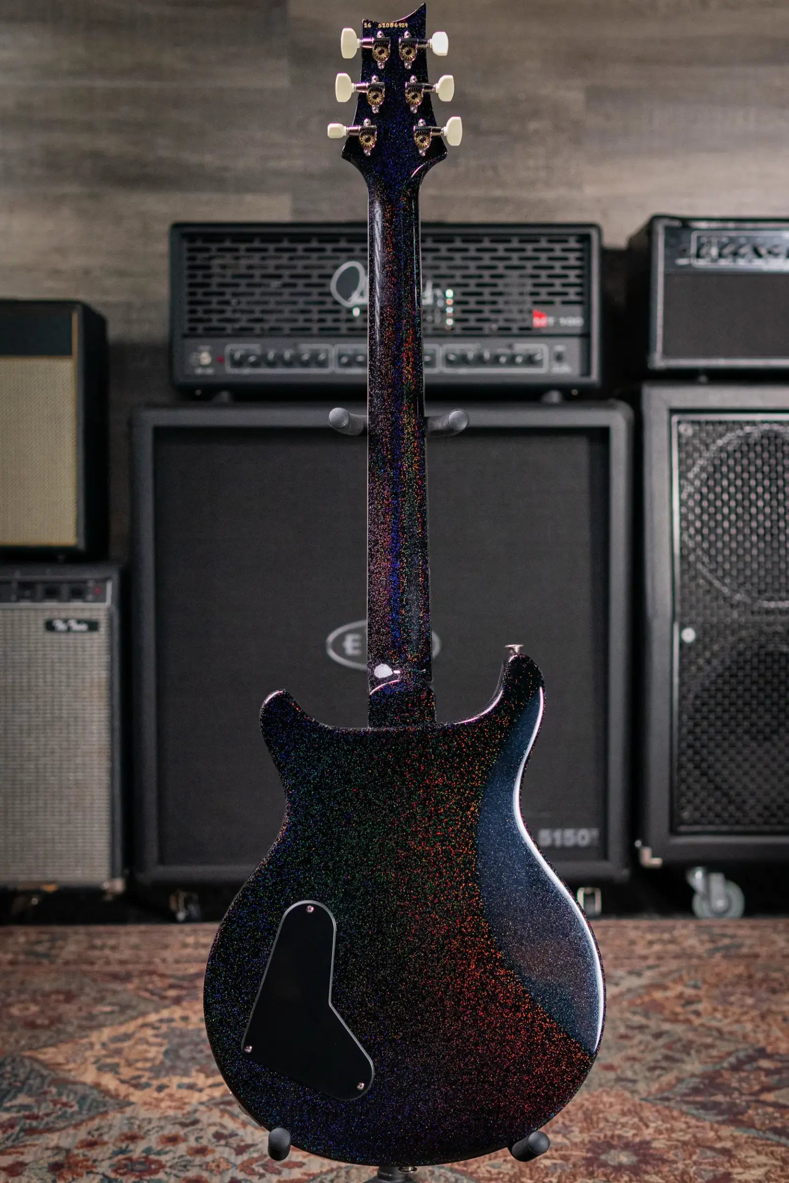PRS S2 Mira 594 Electric Guitar - Black Rainbow Holoflake with Gig Bag