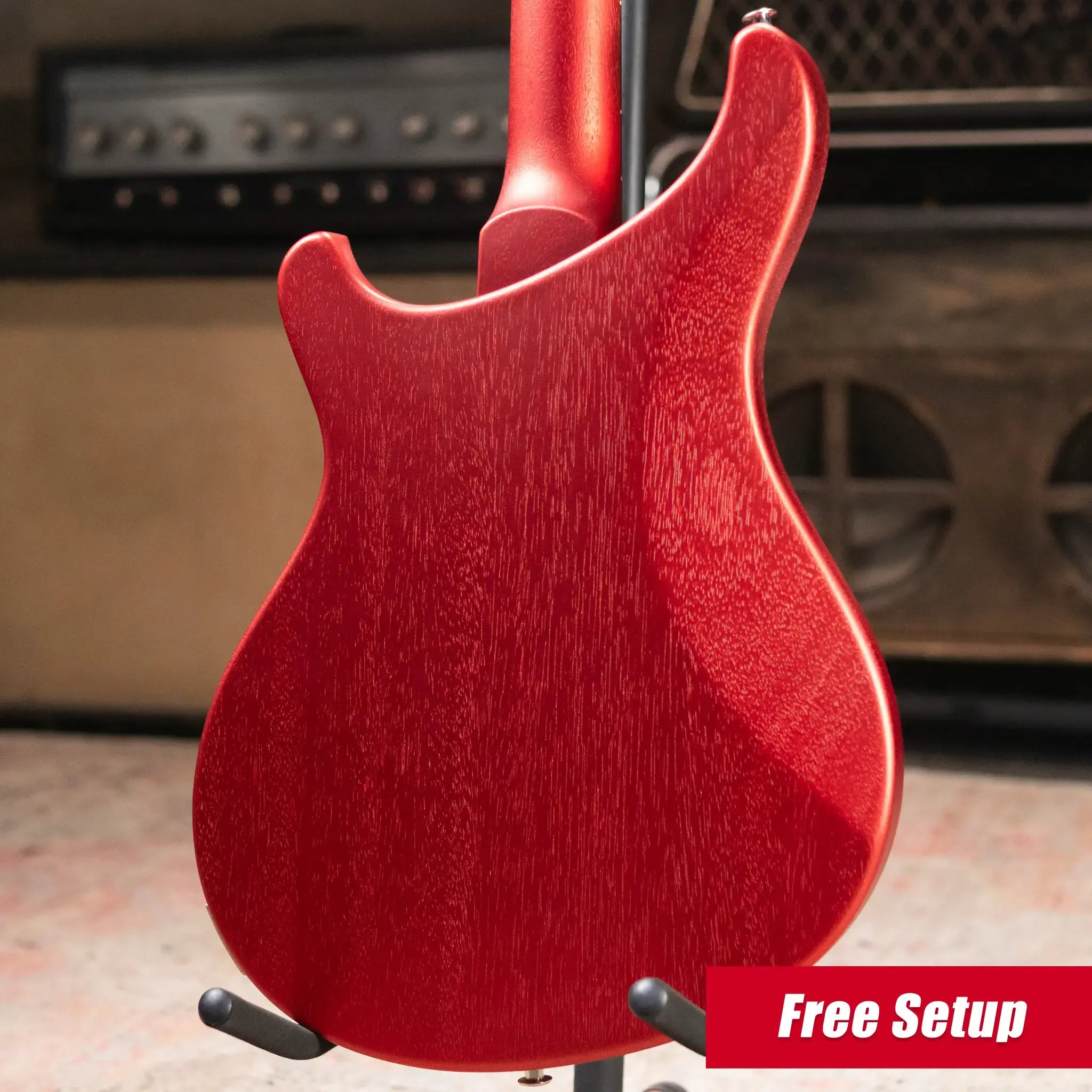 PRS S2 Vela Semi-Hollow Satin Electric Guitar - Red Apple Metallic with Gig Bag
