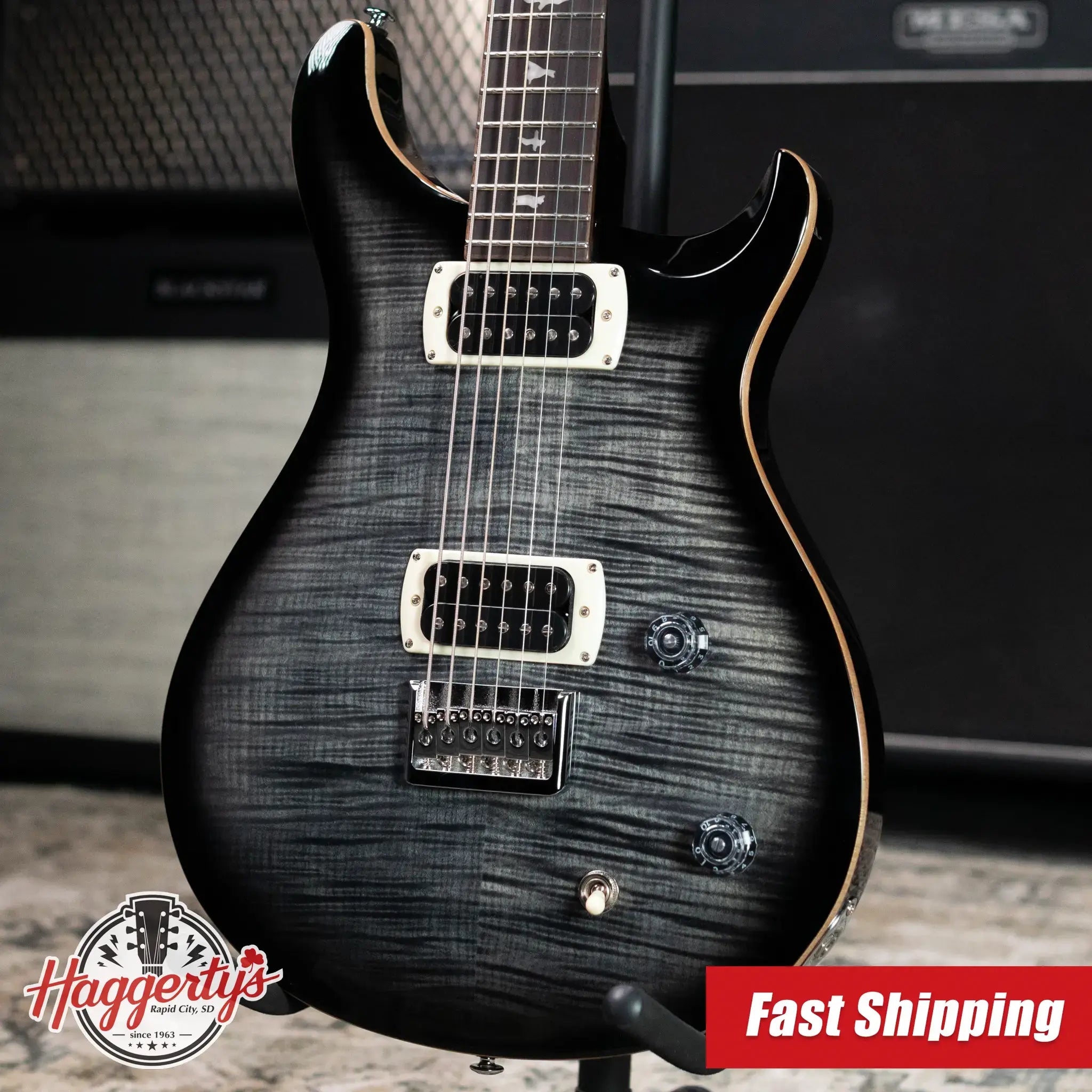 PRS SE 277 Baritone Electric Guitar - Charcoal Burst with Gig Bag