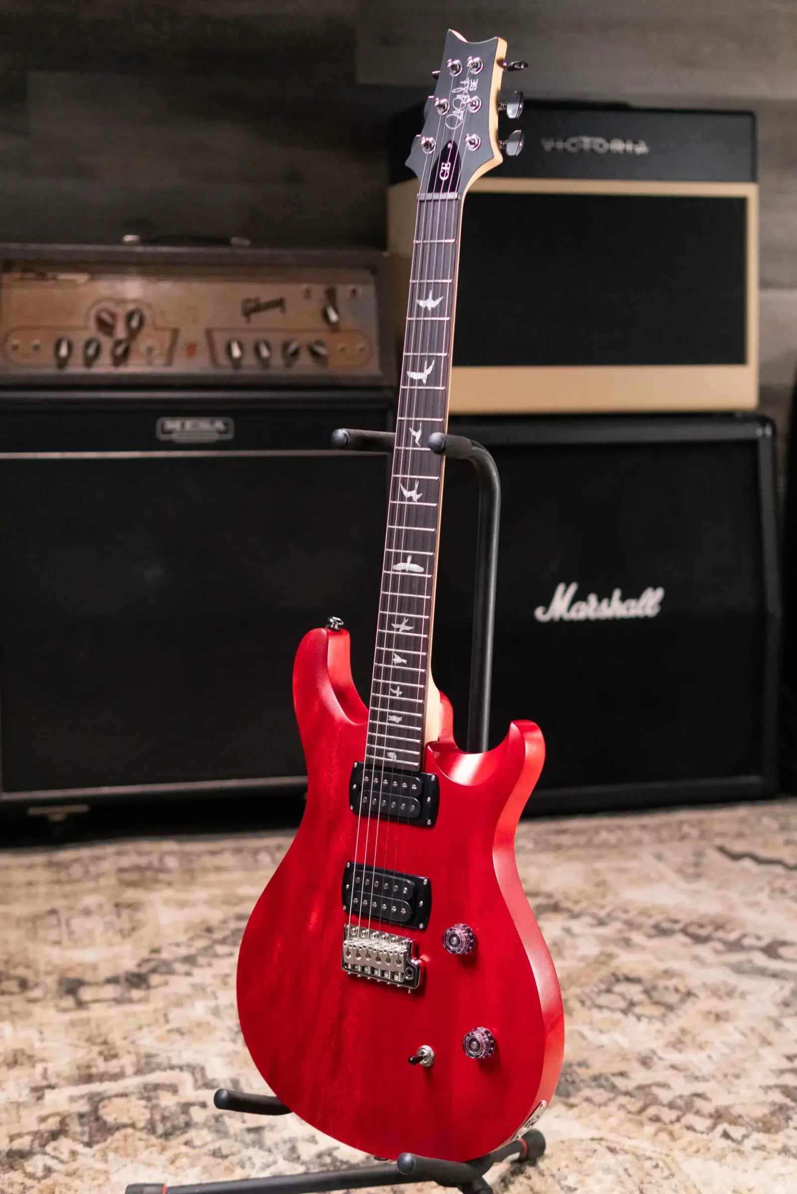 PRS SE CE 24 Electric Guitar - Vintage Cherry Satin with Gig Bag