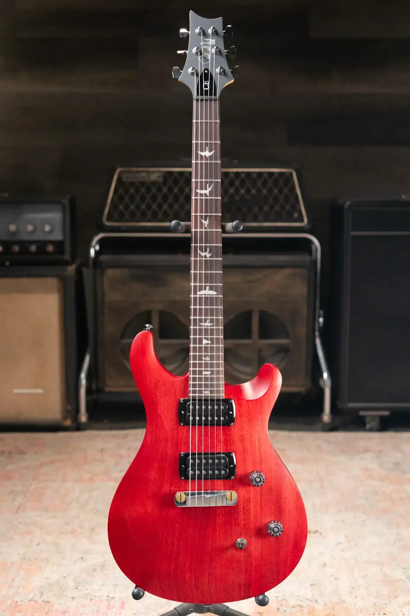 PRS SE CE 24 Solid Body Electric Guitar - Vintage Cherry with Gig Bag