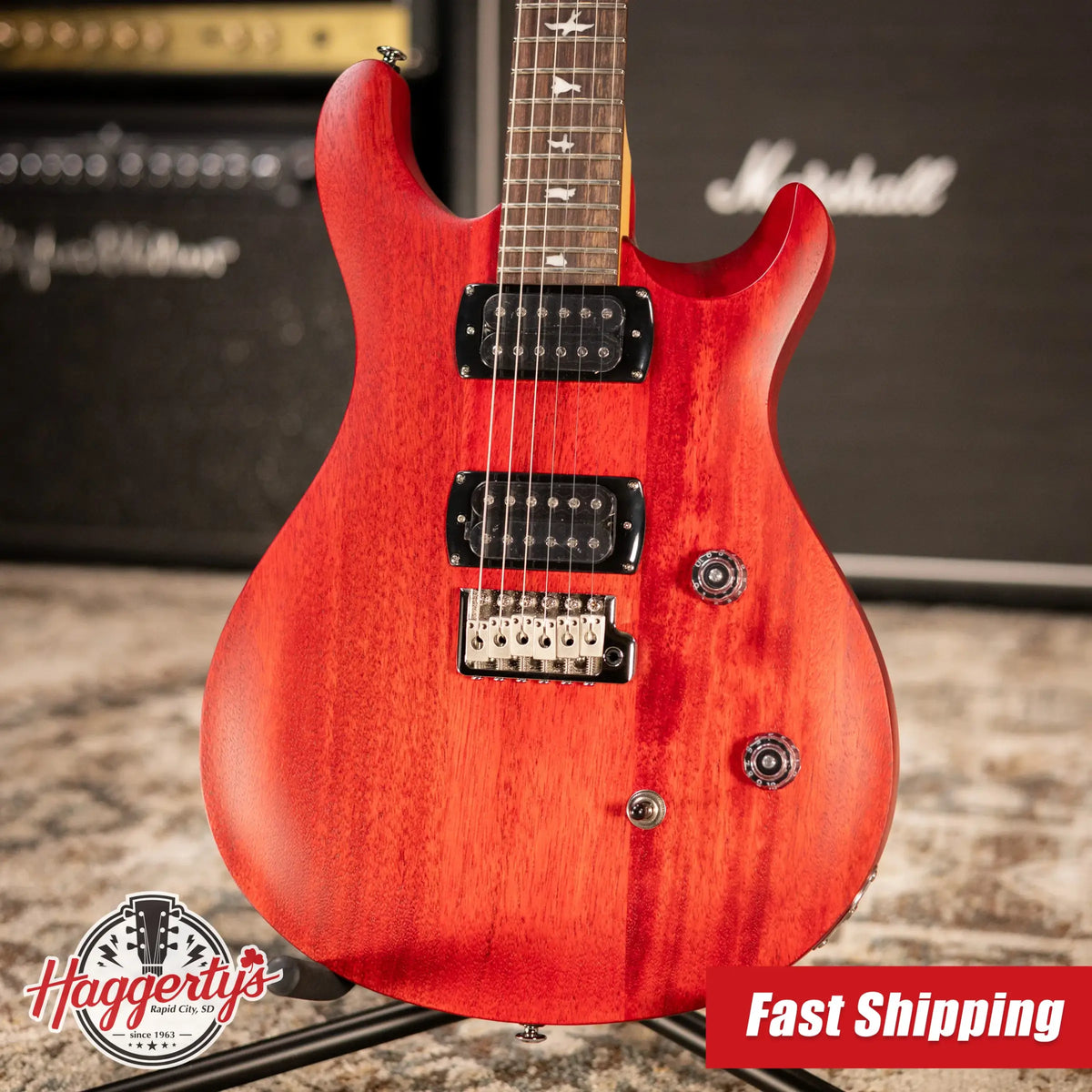 PRS SE CE 24 Solid Body Electric Guitar - Vintage Cherry with Gig Bag