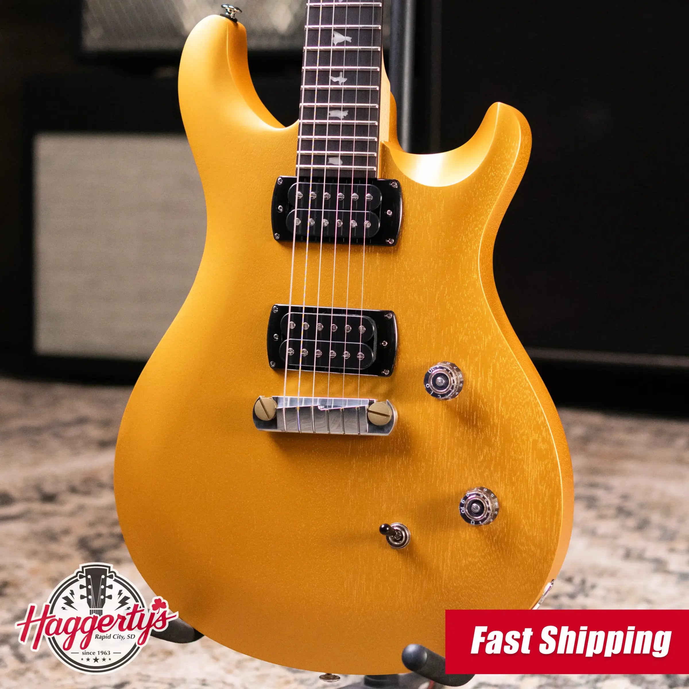 PRS SE CE 24 Standard Stoptail Electric Guitar - Metallic Gold Satin with Gig Bag