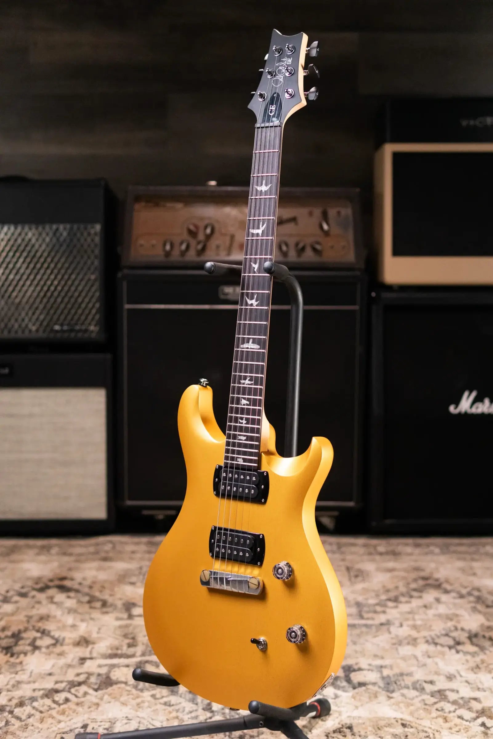 PRS SE CE 24 Standard Stoptail Electric Guitar - Metallic Gold Satin with Gig Bag