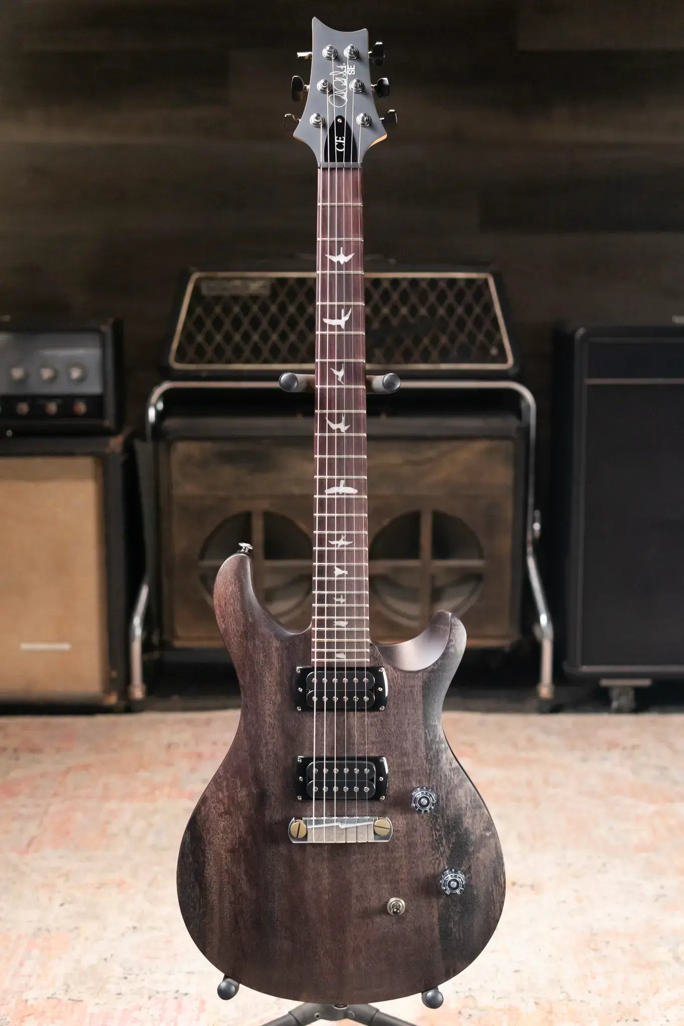 PRS SE CE 24 Standard Stoptail Satin Electric Guitar - Charcoal with Gig Bag
