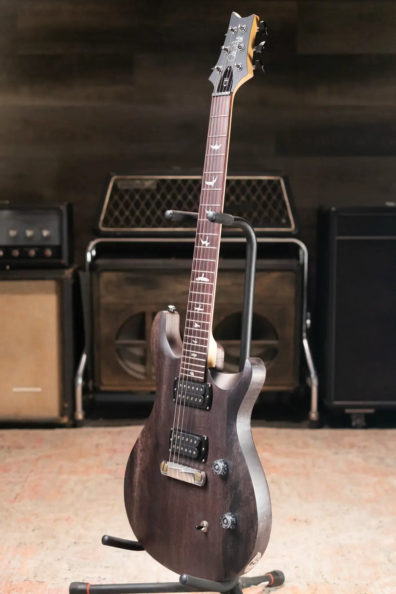 PRS SE CE 24 Standard Stoptail Satin Electric Guitar - Charcoal with Gig Bag