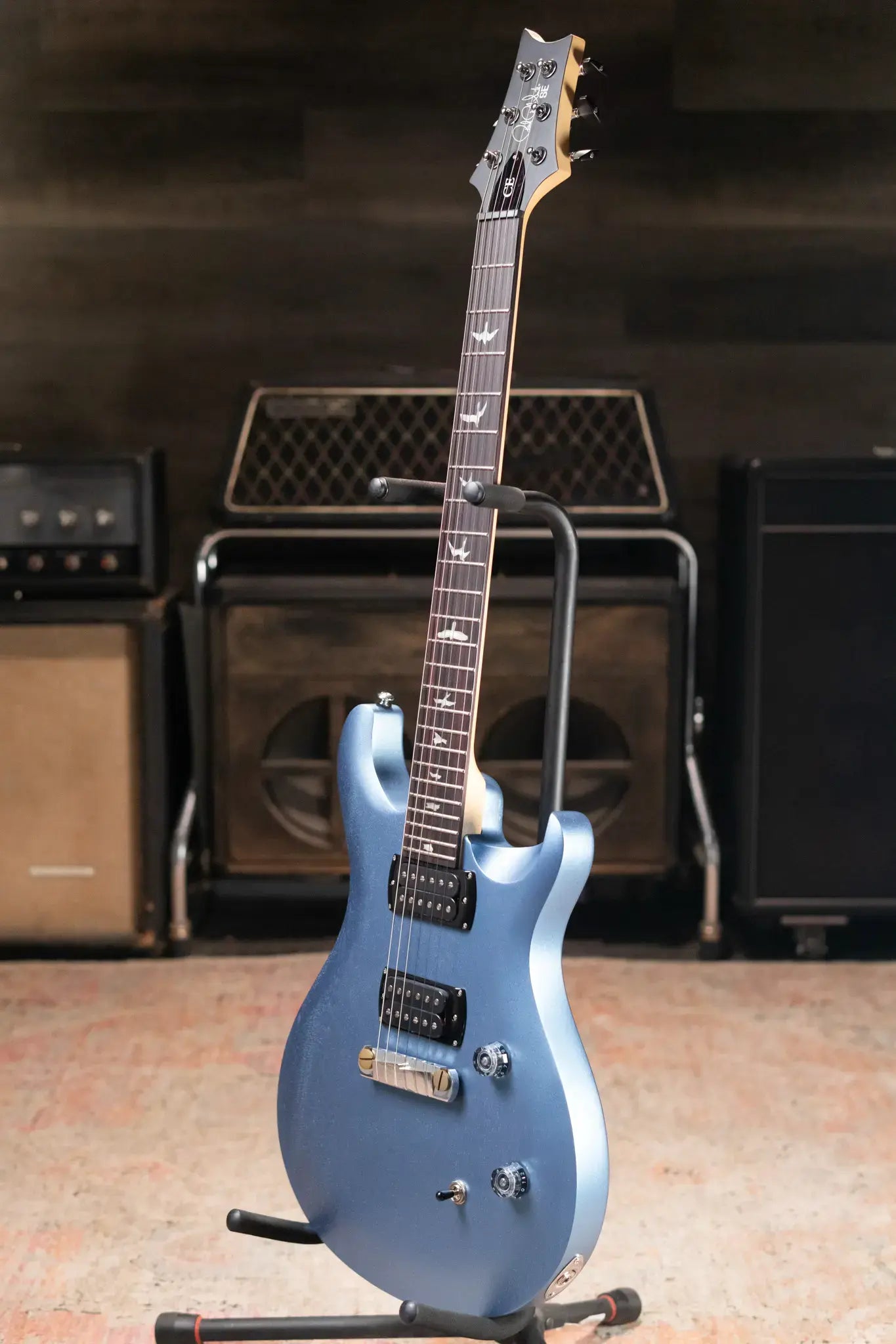 PRS SE CE 24 Standard Stoptail Satin Electric Guitar - Ice Blue Metallic with Gig Bag