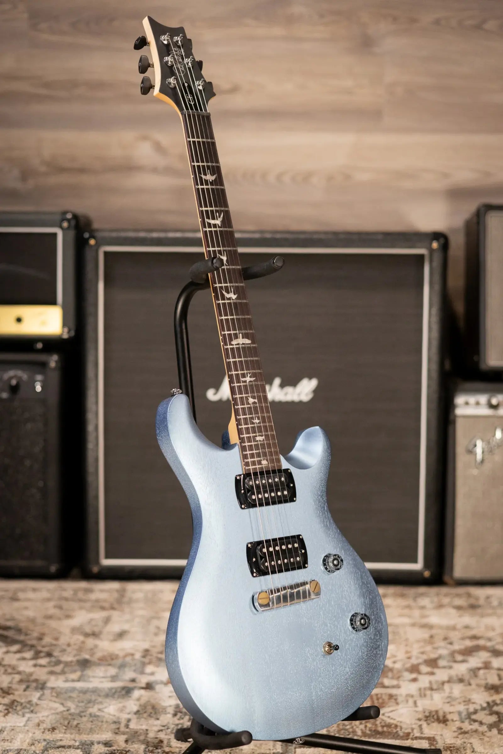 PRS SE CE 24 Standard Stoptail Satin Electric Guitar - Ice Blue Metallic with Gig Bag