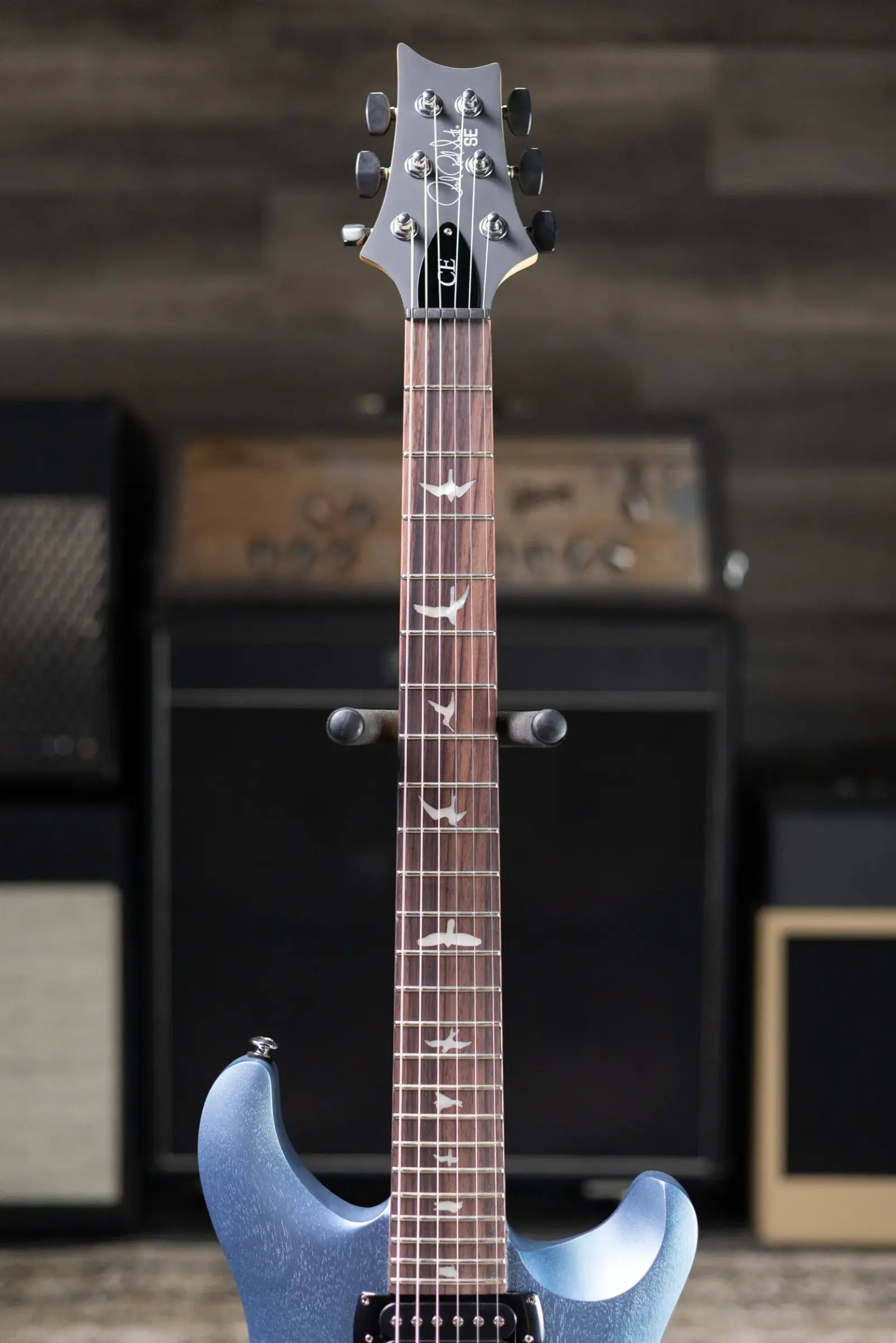 PRS SE CE 24 Standard Stoptail Satin Electric Guitar - Ice Blue Metallic with Gig Bag