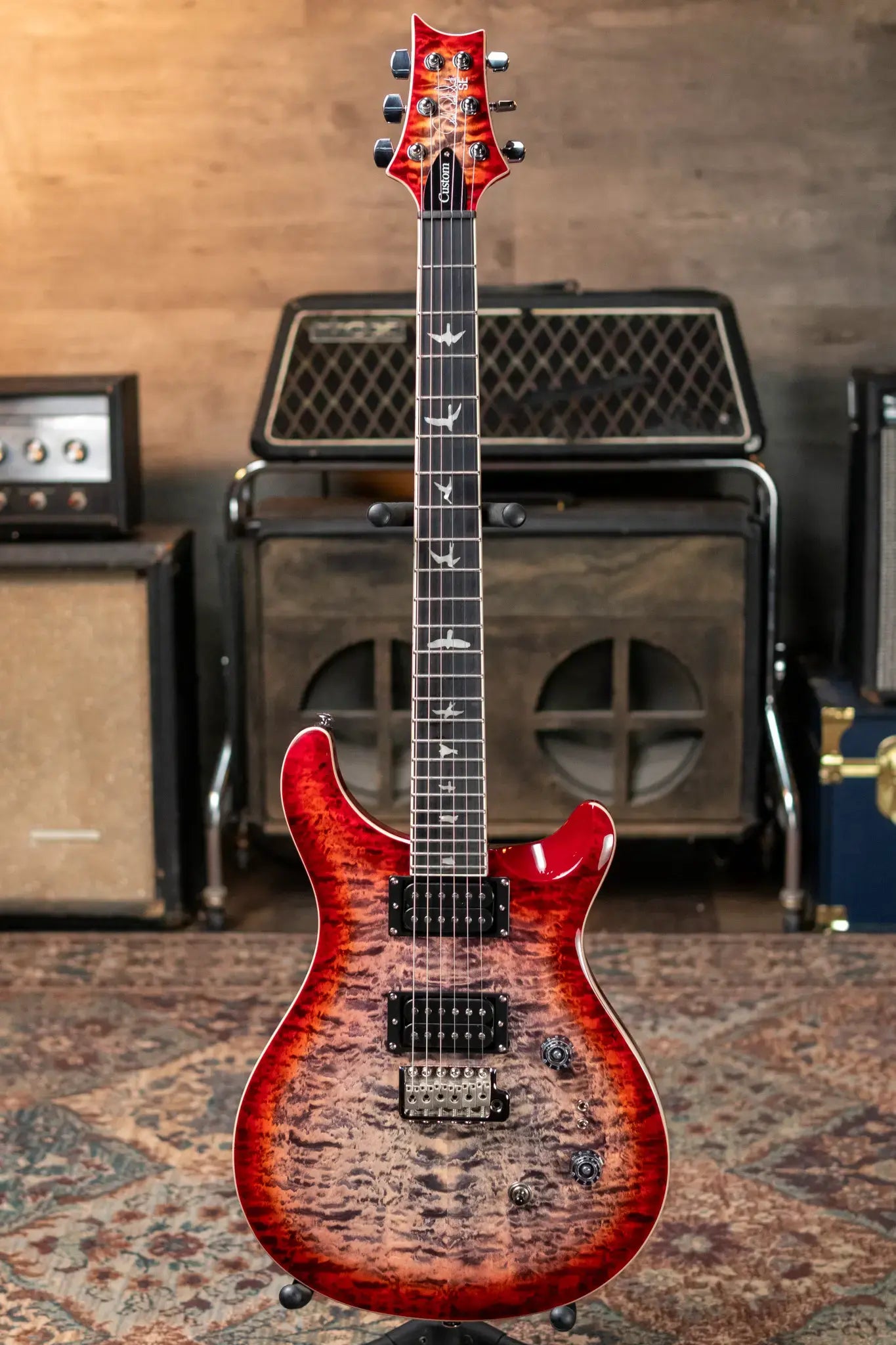 PRS SE Custom 24-08 - Charcoal Cherry Burst with Gig Bag